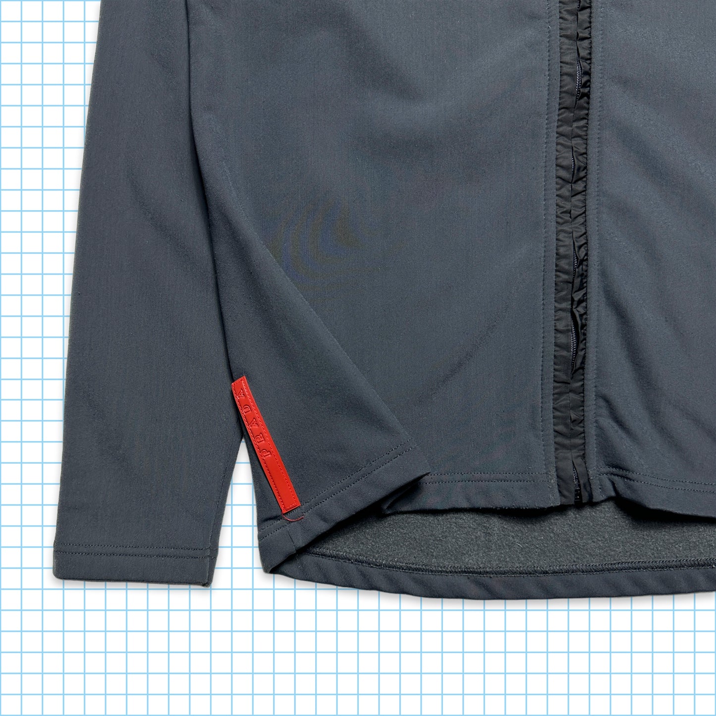 Haut de survêtement Prada Sport gris ardoise - Très petit / petit