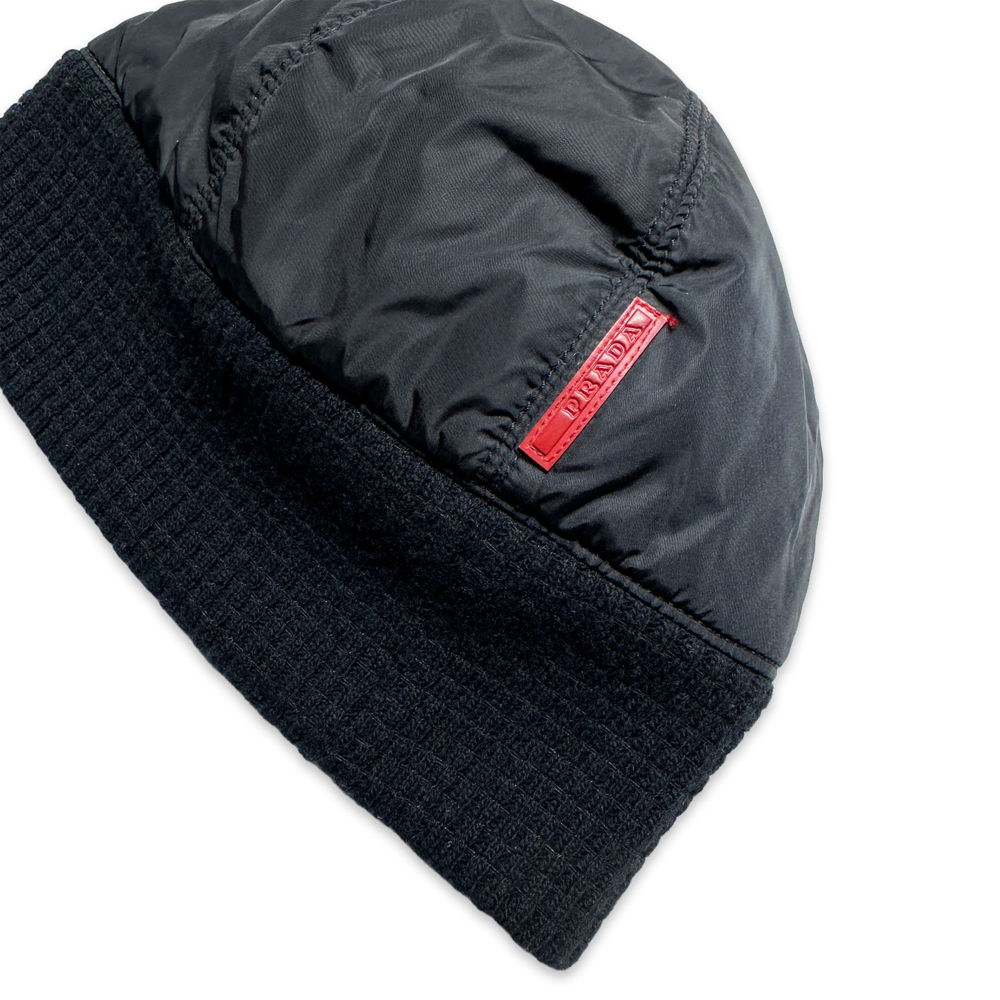 Bonnet Prada Sport Jet en nylon/coton noir