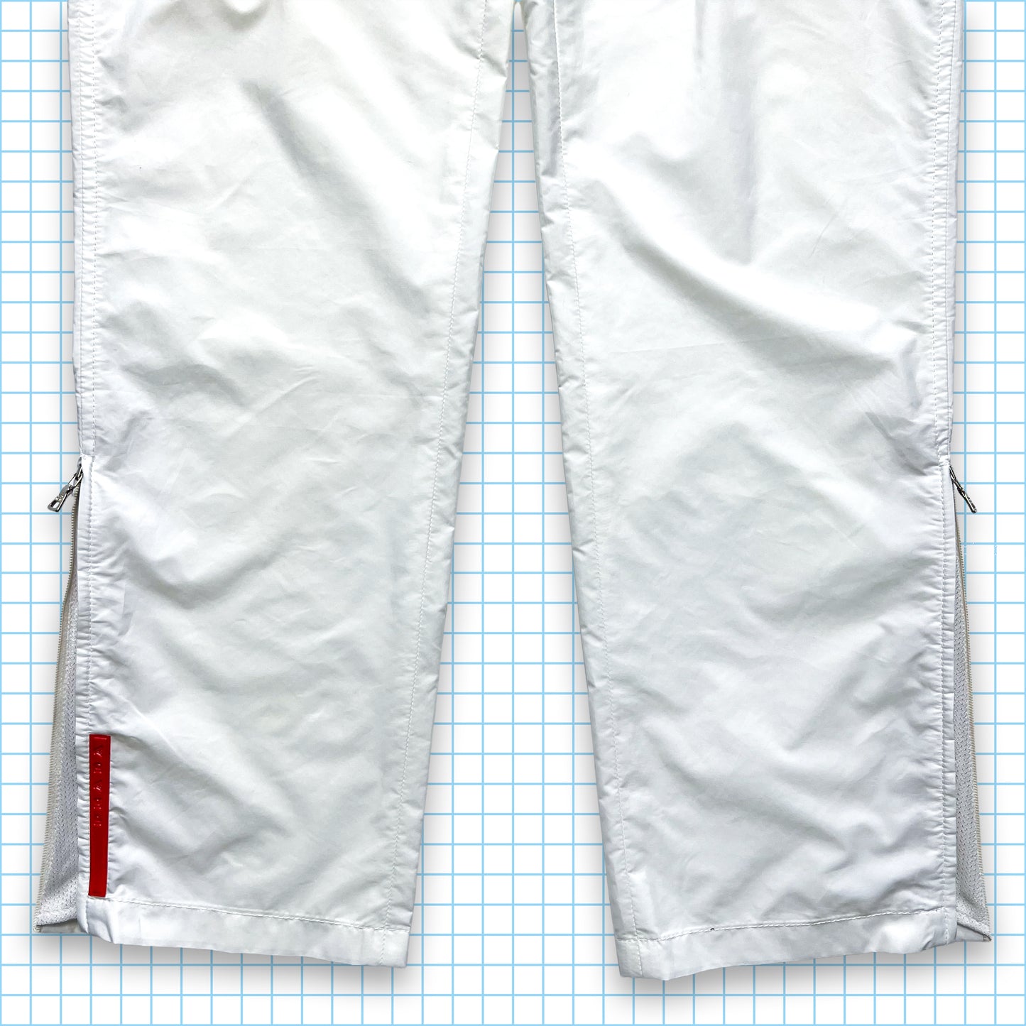 Prada Sport Nylon Pure White Track Pant - Small