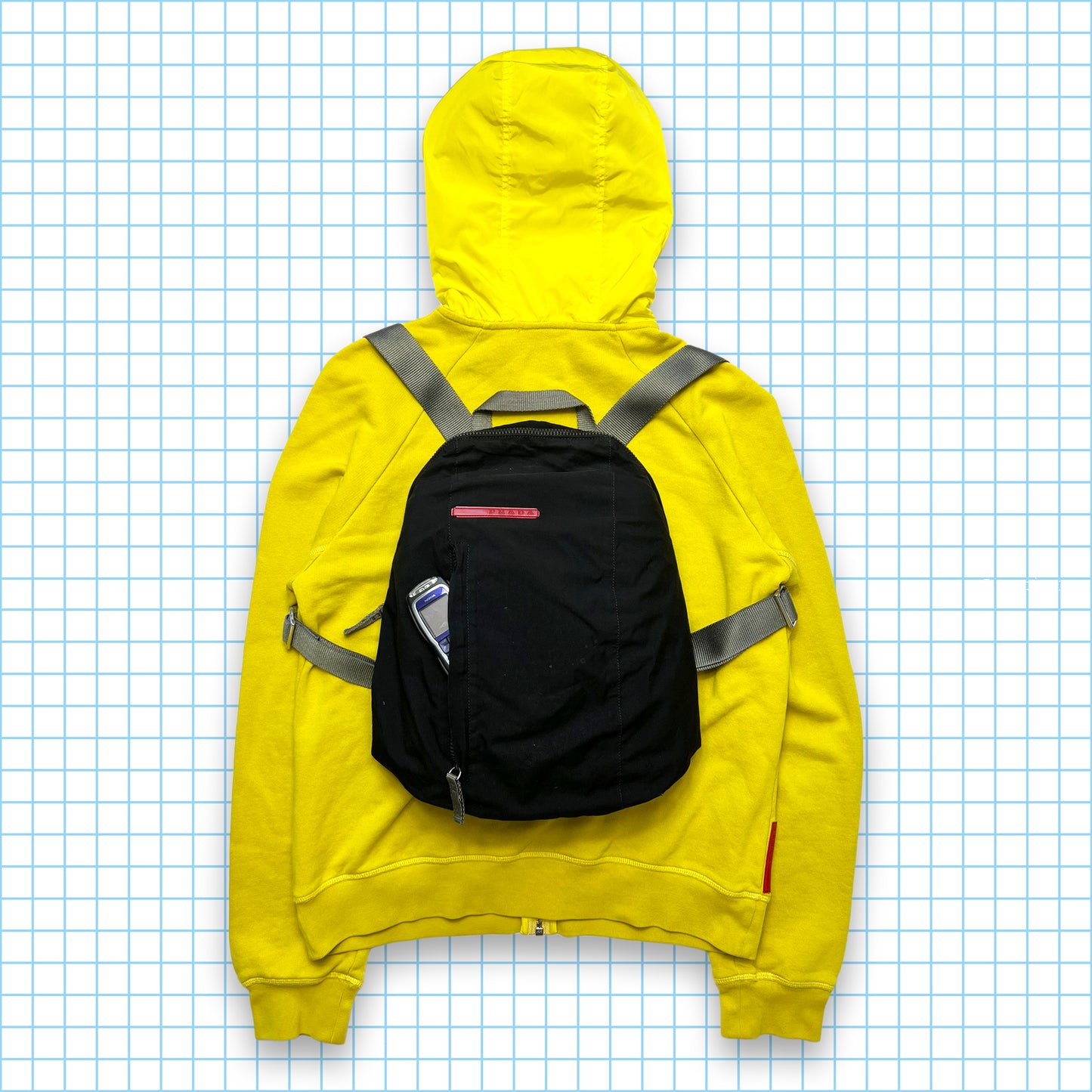 Prada Sport Bright Yellow Zipped Hoodie - Medium