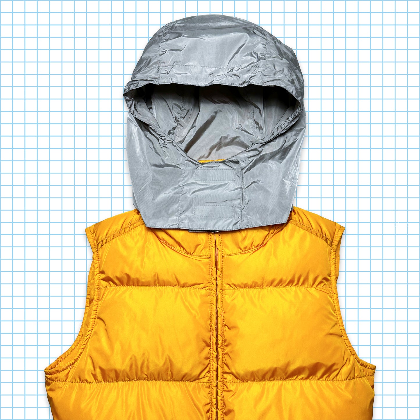Prada Sport Sunflower Yellow Down Filled Gilet with Nylon Hood - Womens 6-8