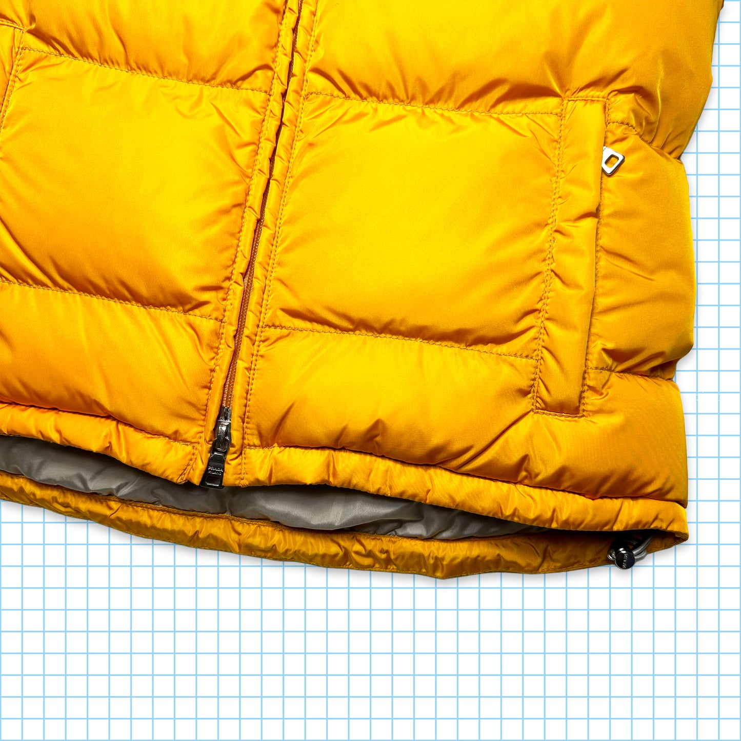 Prada Sport Sunflower Yellow Down Filled Gilet with Nylon Hood - Womens 6-8
