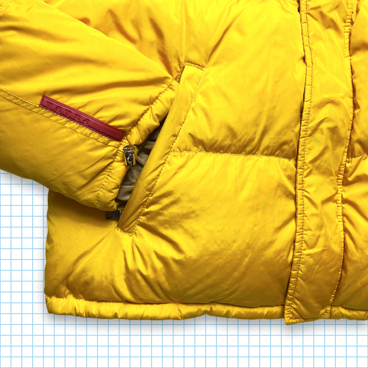 Prada Sport Bright Yellow Nylon Shimmer Puffer - Medium / Large