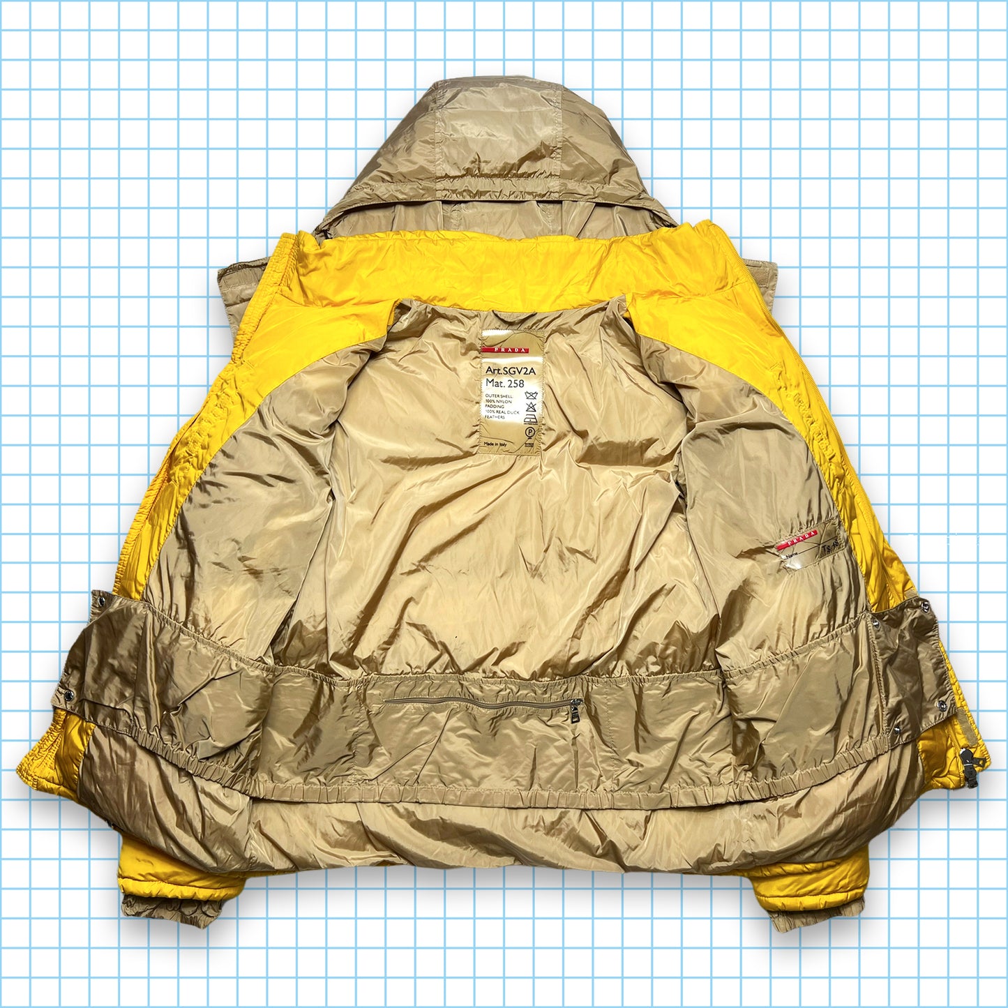 Prada Sport Bright Yellow Nylon Shimmer Puffer - Medium / Large