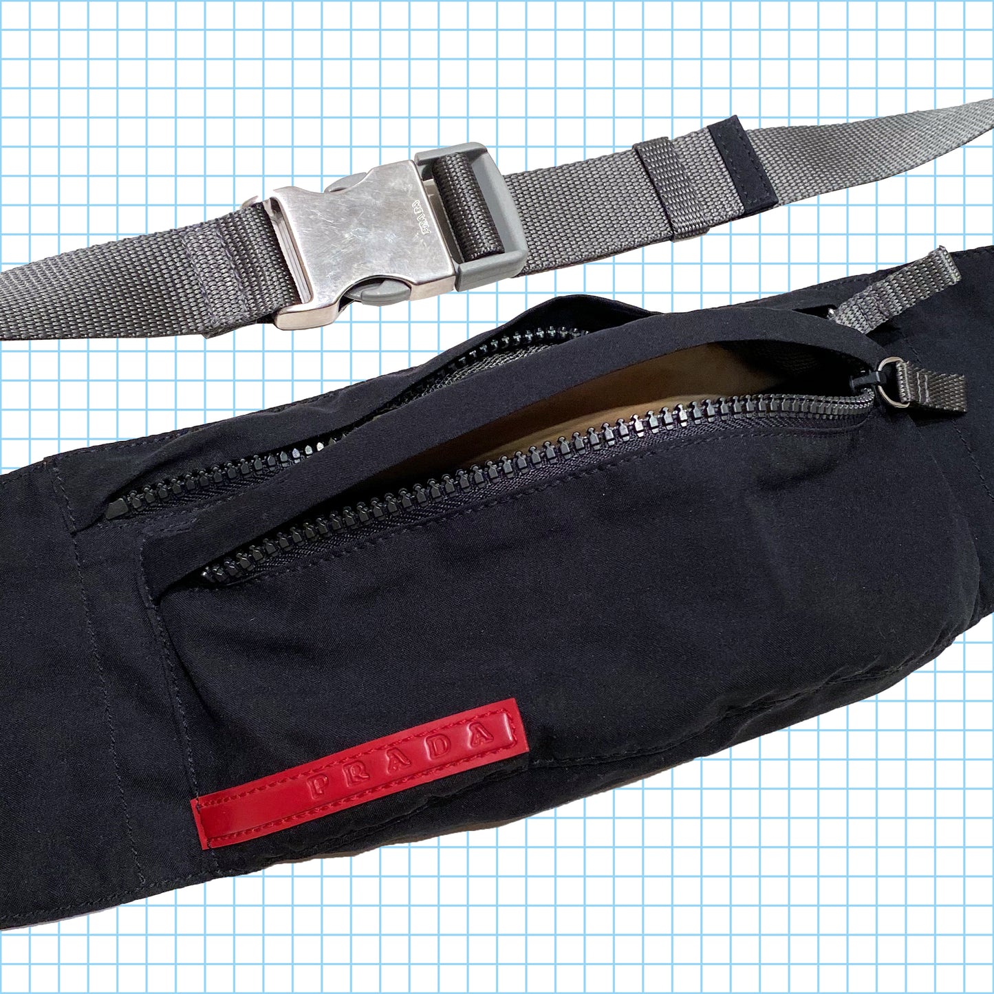 Prada Sport Art.4 VA 125 Sac banane vintage noir (petit)