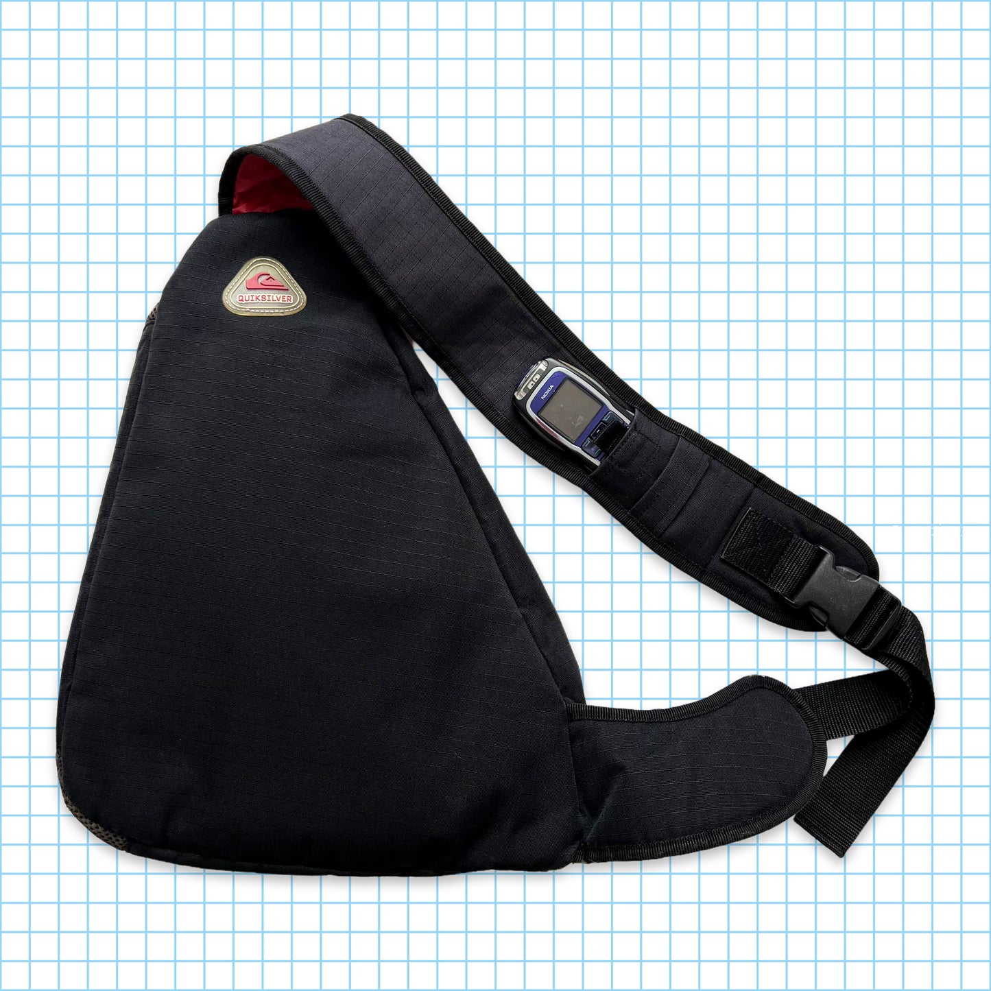Quiksilver Black/Red Cross Body Sling Bag