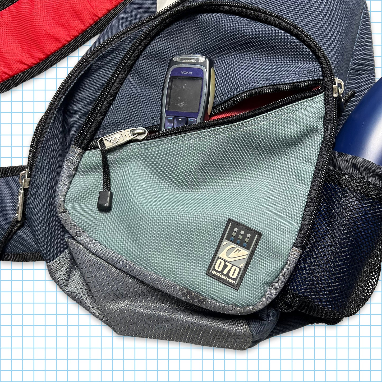 Quiksilver Sac bandoulière bleu marine/rouge/gris