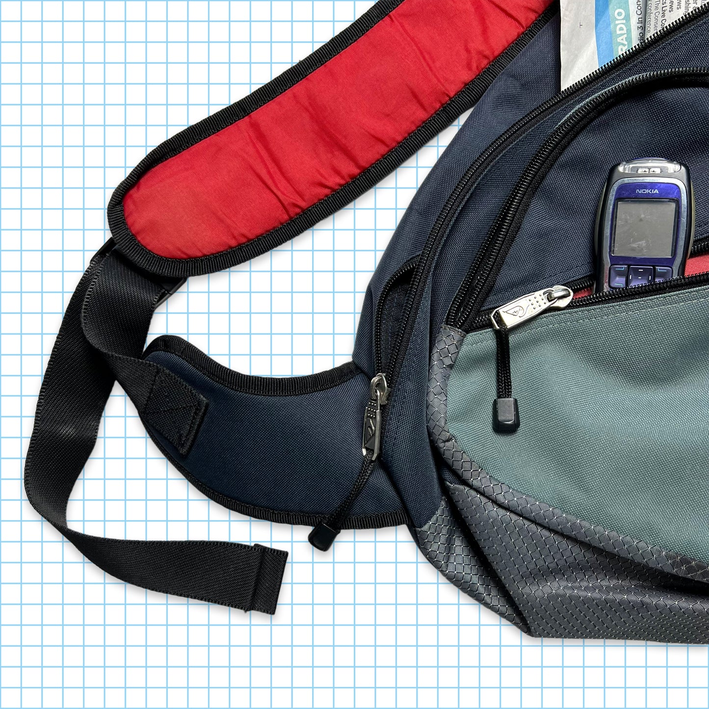 Quiksilver Sac bandoulière bleu marine/rouge/gris