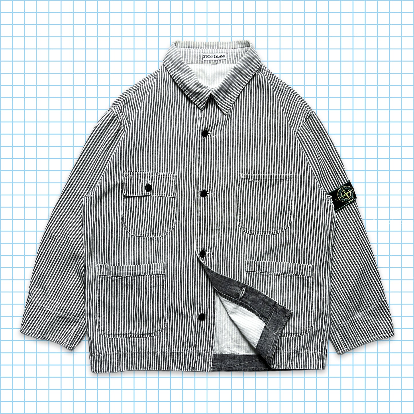 Vintage Stone Island 80's Striped Chore Jacket - Large / Extra Large