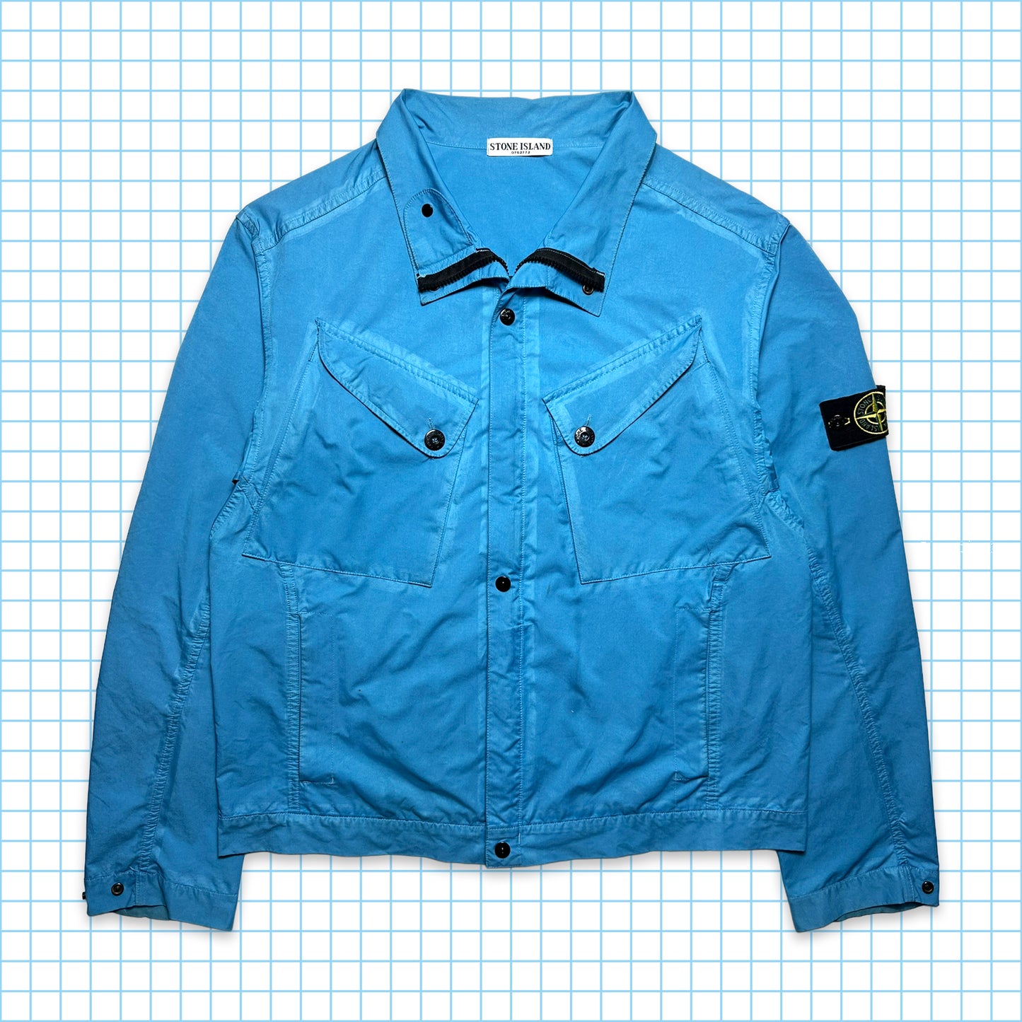 Stone Island Sky Blue Brushed Cotton Multi Pocket Jacket SS06' - Extra Large