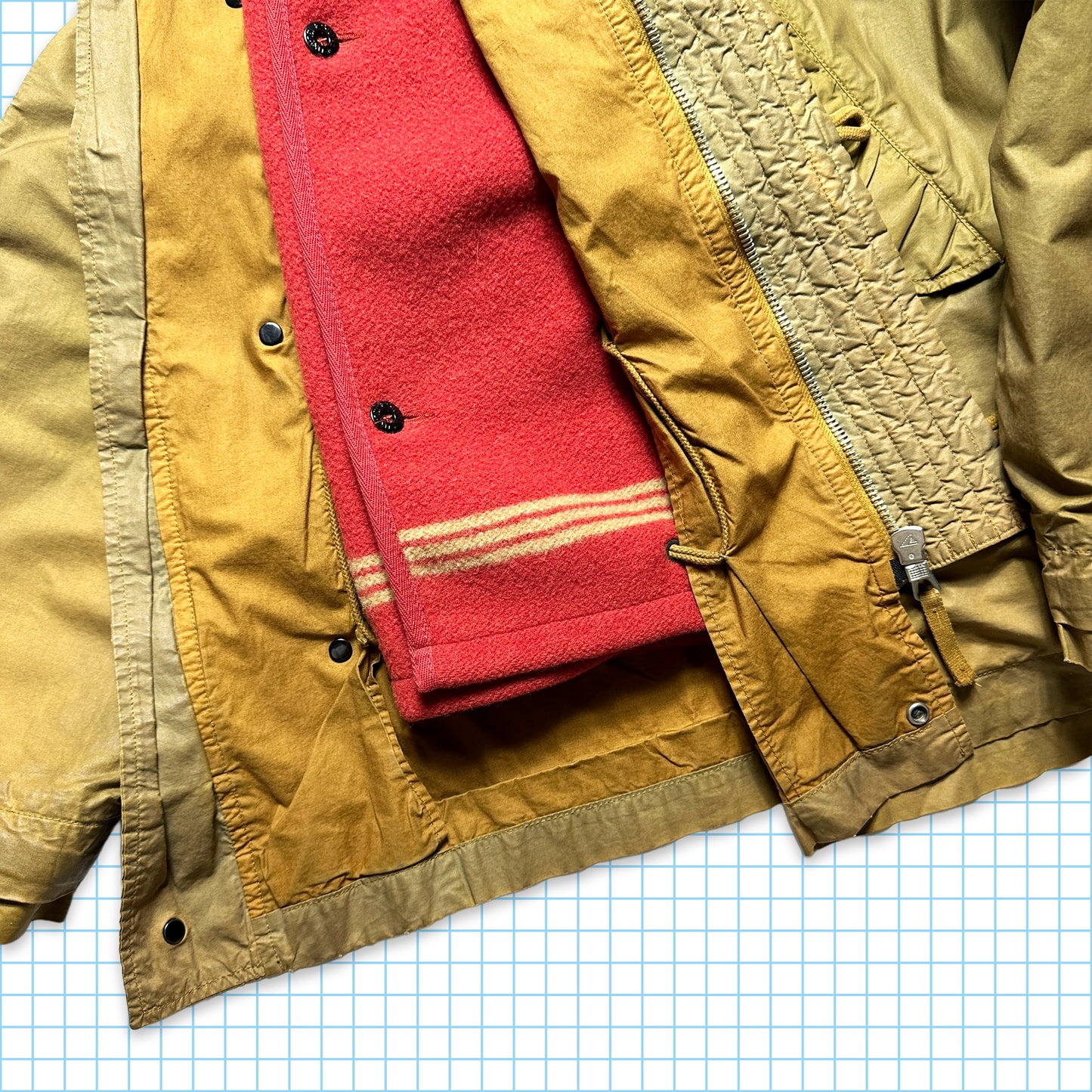 AW90' Stone Island Coyote Fur Heat Reactive Ice Jacket Parka w/Removable Liner - Extra Large / Extra Extra Large