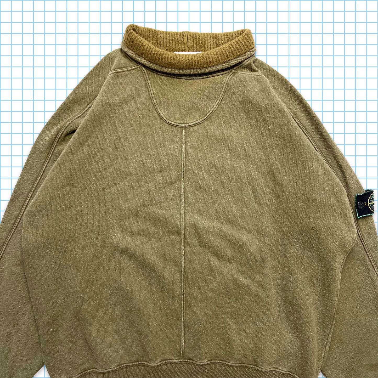 Vintage Stone Island Khaki Roll Neck - Medium / Large