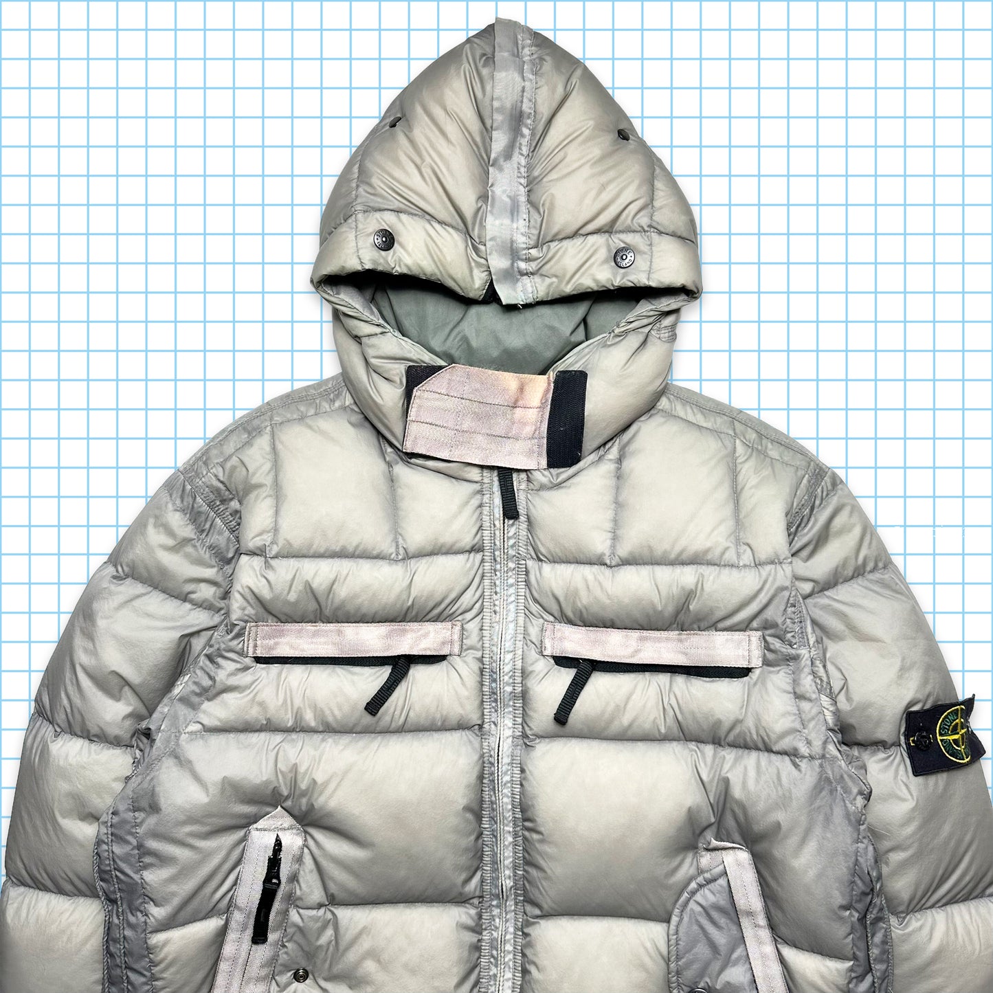 Stone Island Light Grey Modular Hood Opaque AW08' - Extra Large / Extra Extra Large