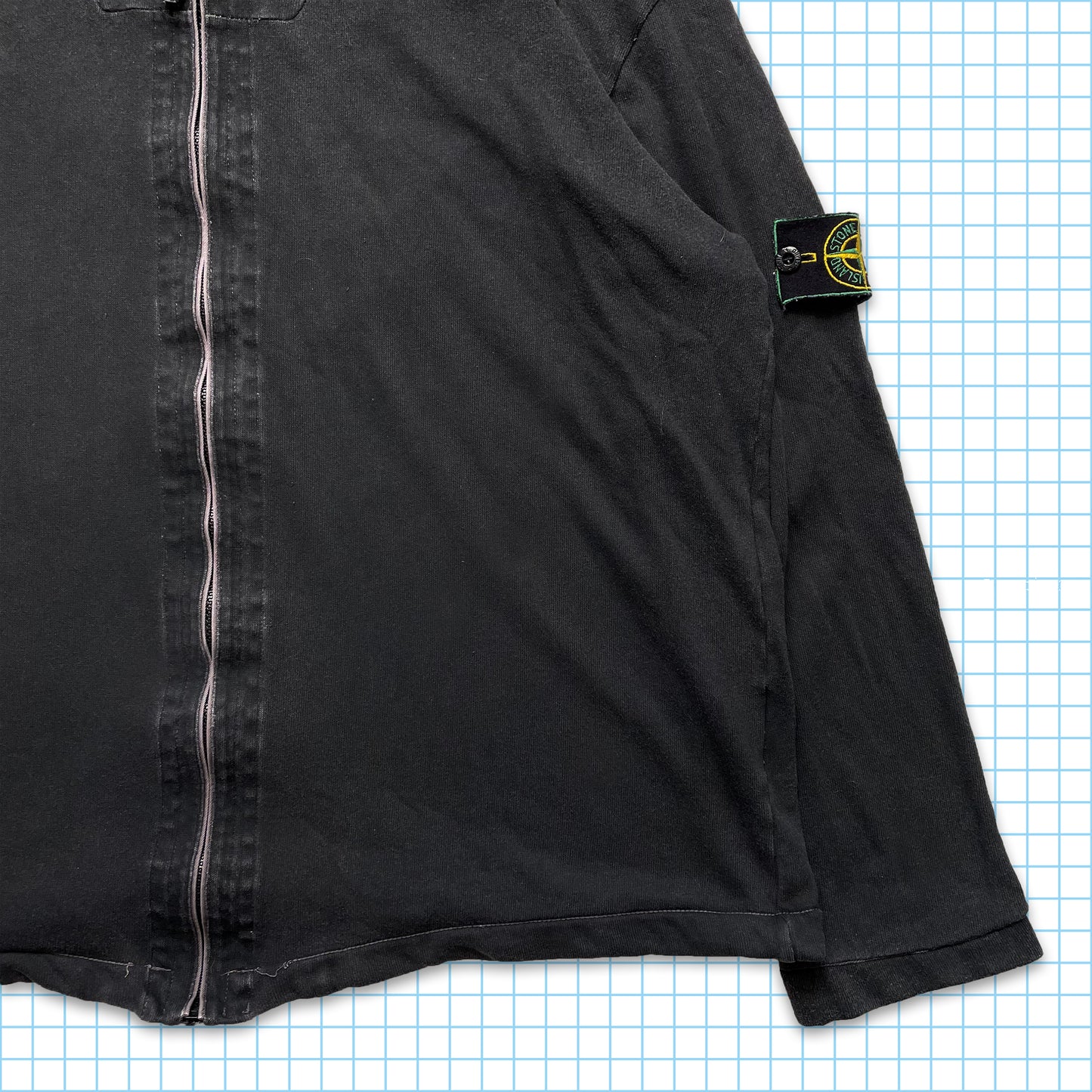 Vintage Stone Island Dark Grey Zipped Hoodie - Extra Large / Extra Extra Large