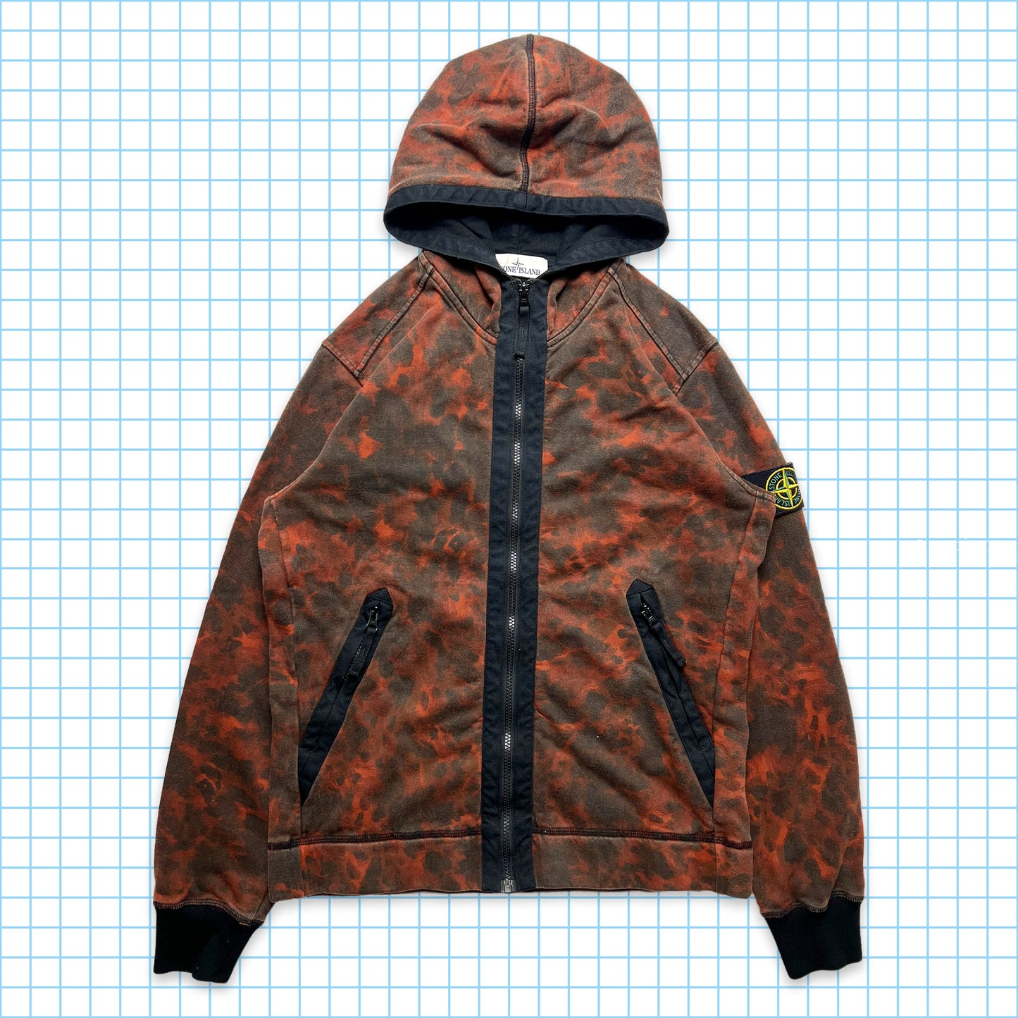 Stone Island Printed Tortoise Shell Camo Zipped Hoodie AW14' - Medium / Large