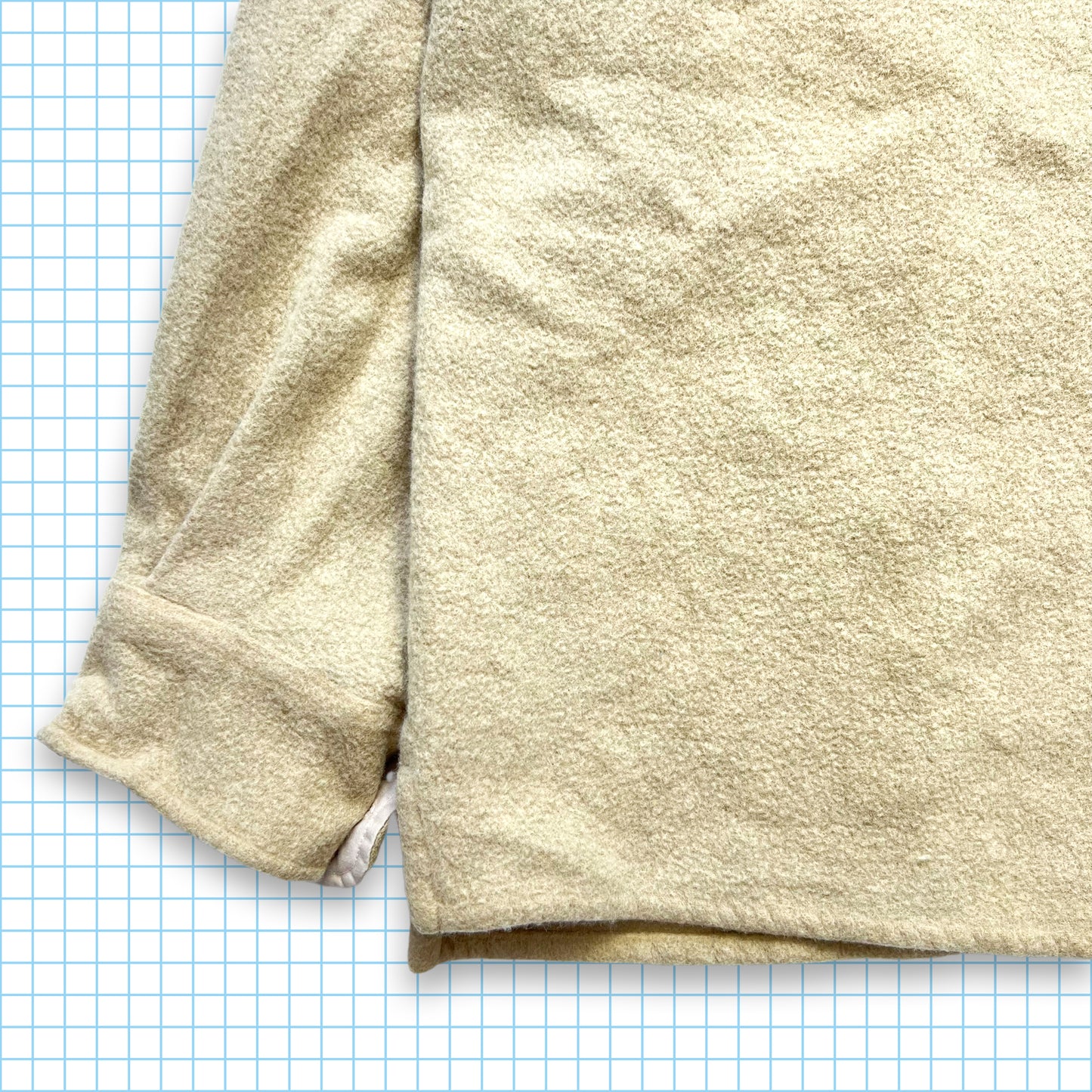 Stone Island Chemise à double poche en laine beige clair AW97' - Large