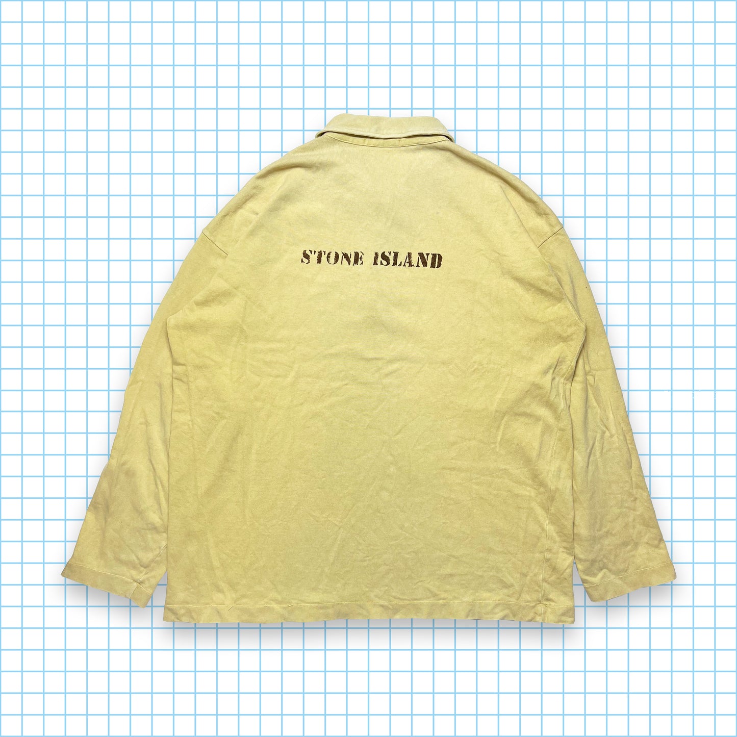 Vintage Stone Island Yellow Spell Out Quarter Zip SS95' - Extra Large / Extra Extra Large