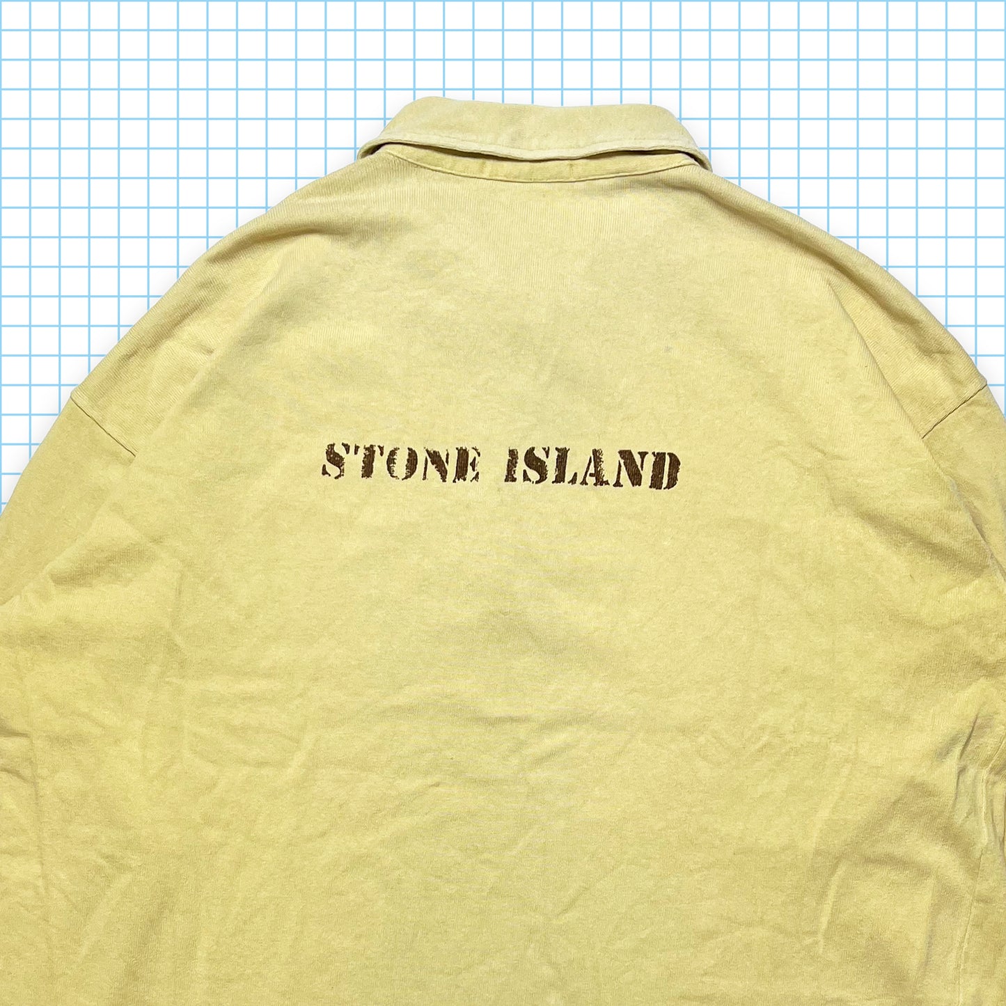 Vintage Stone Island Yellow Spell Out Quarter Zip SS95' - Extra Large / Extra Extra Large