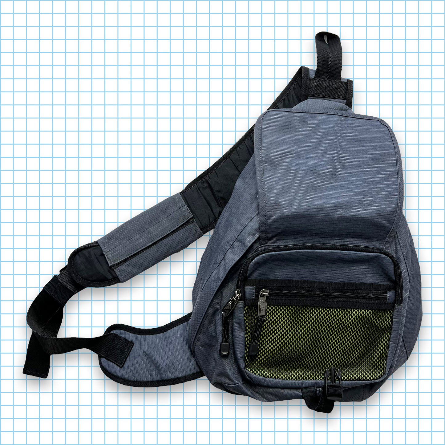 Vintage Quiksilver Volt Green/Grey Cross Body Bag