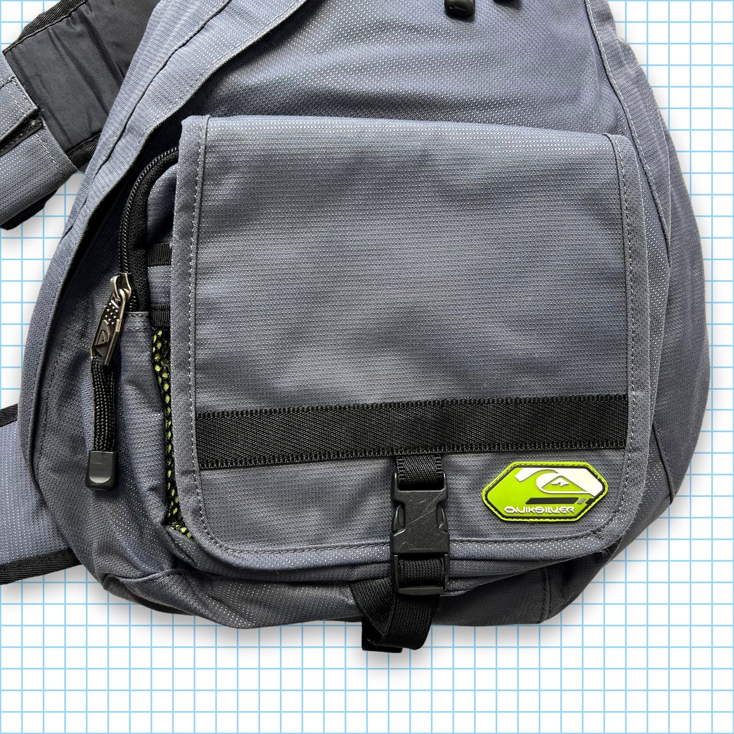 Vintage Quiksilver Volt Green/Grey Cross Body Bag