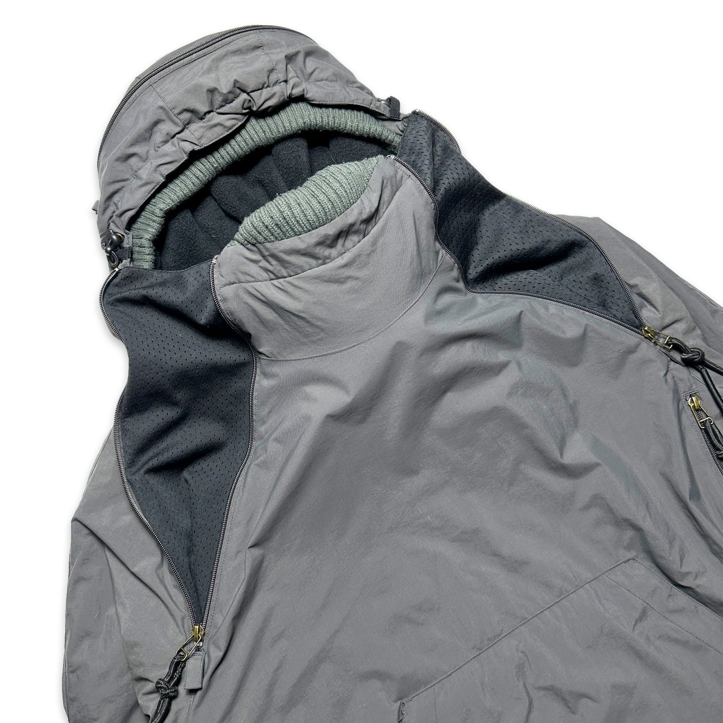 Schott Dark Grey Multi Zip Ventilated Technical Pullover Jacket - Extra Large