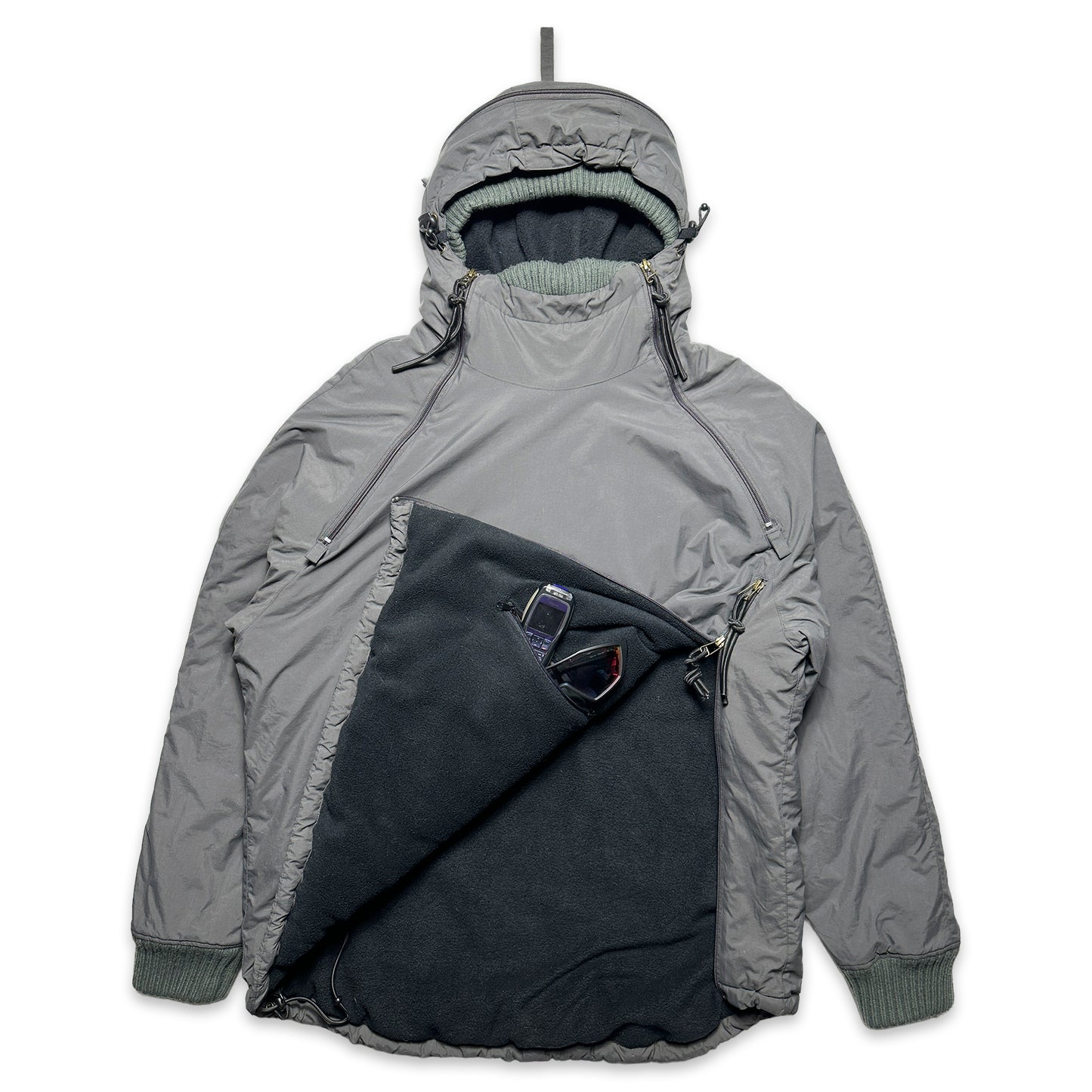Schott Dark Grey Multi Zip Ventilated Technical Pullover Jacket - Extra Large