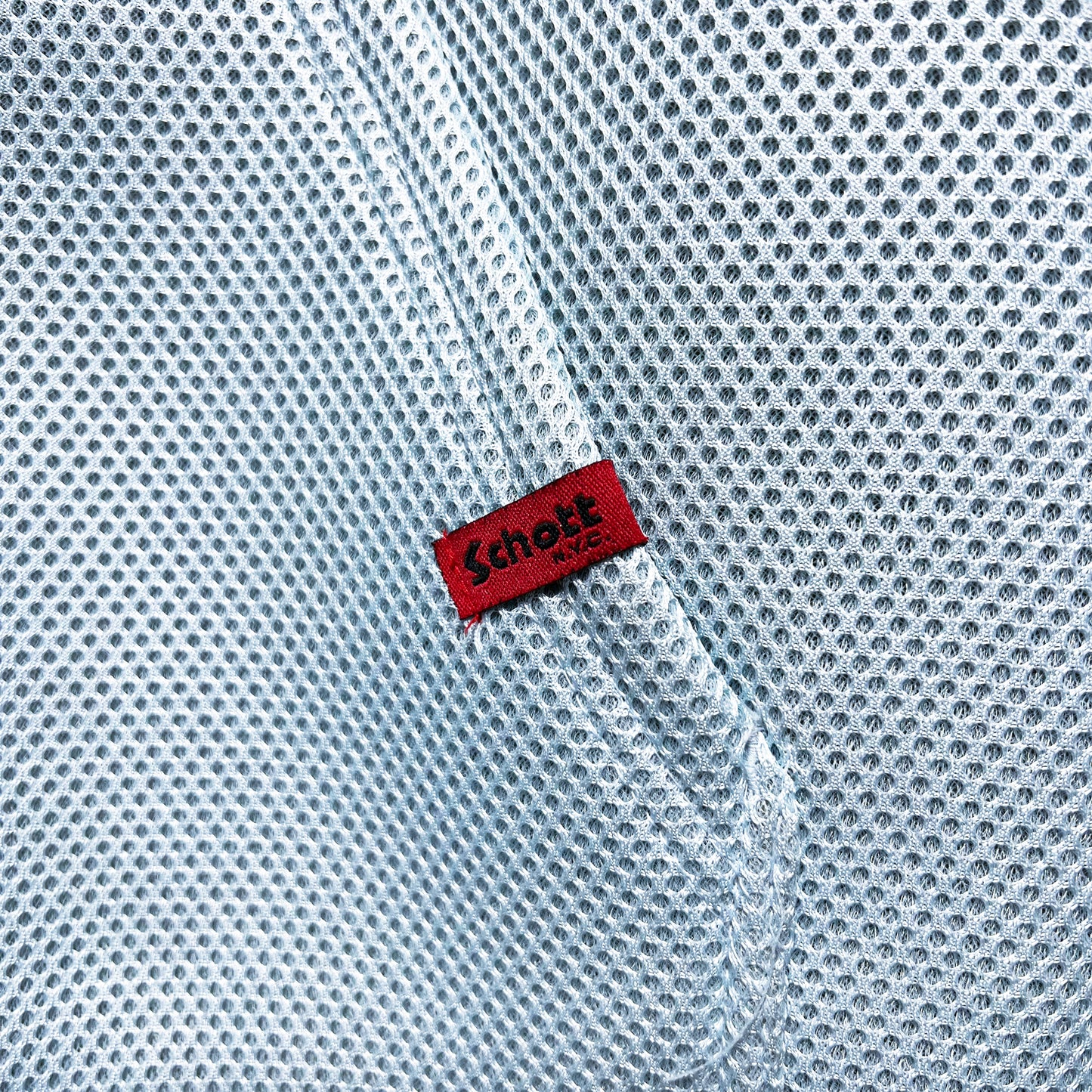 Schott Baby Blue Mesh Spellout Jacket - Large