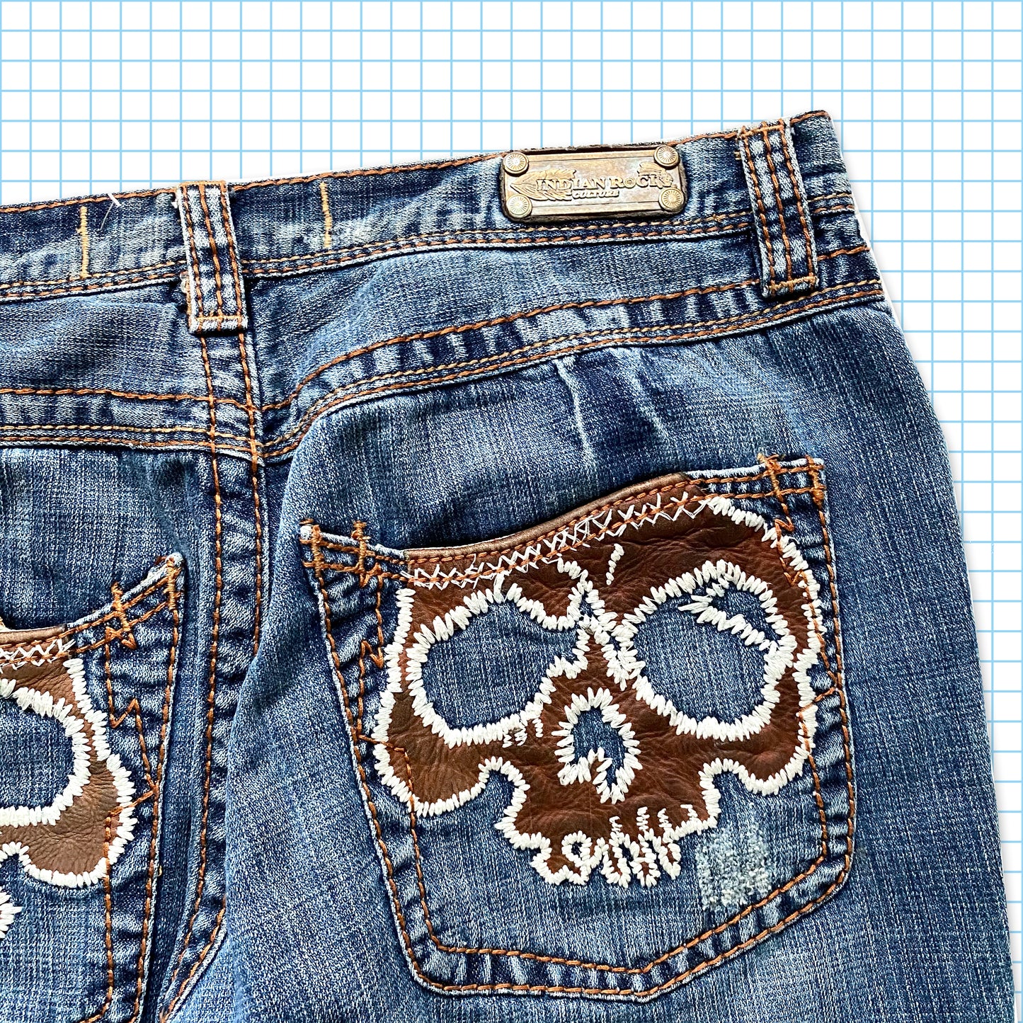 Vintage Back Pocket Skulls Denim - Taille 32" / 34"