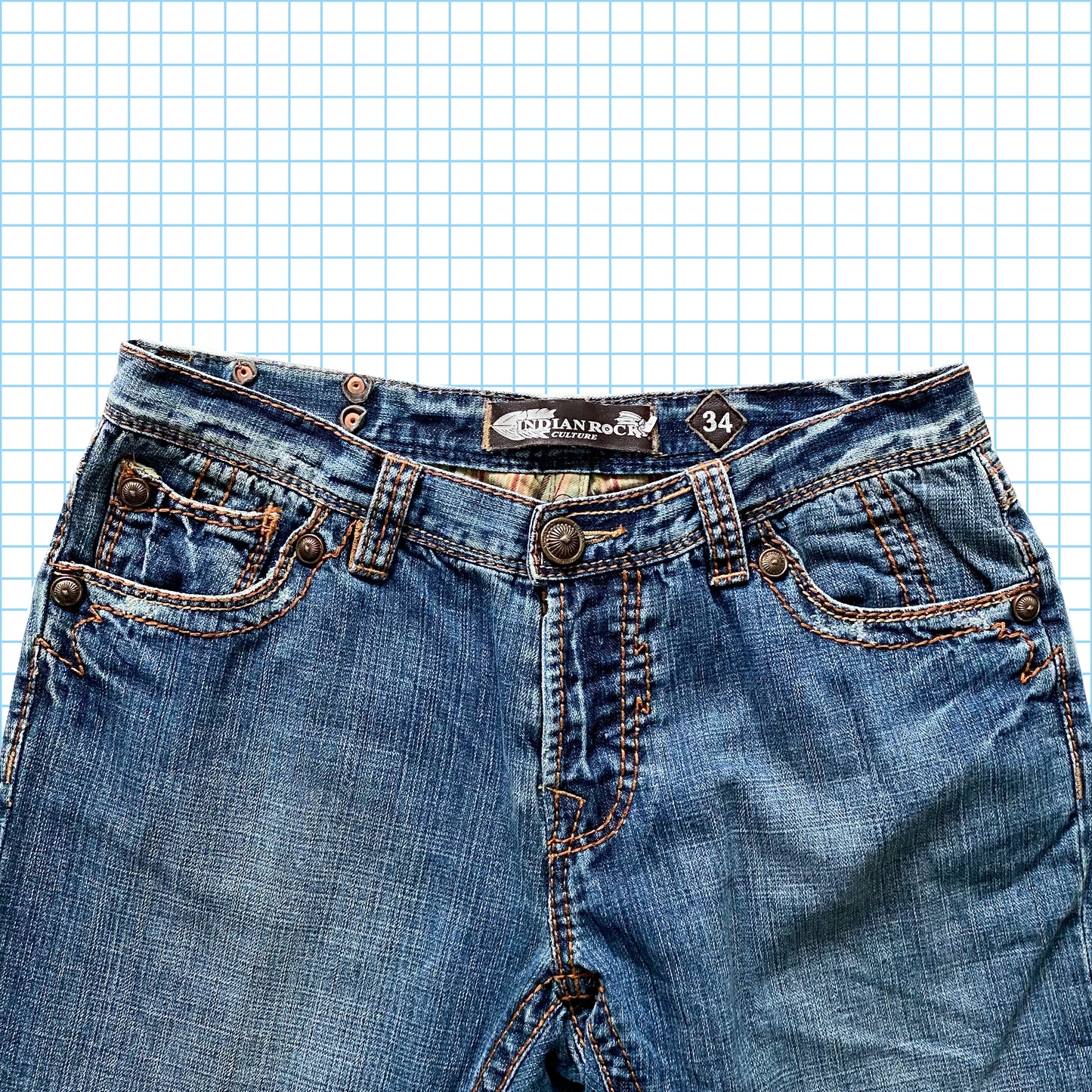 Vintage Back Pocket Skulls Denim - Taille 32" / 34"