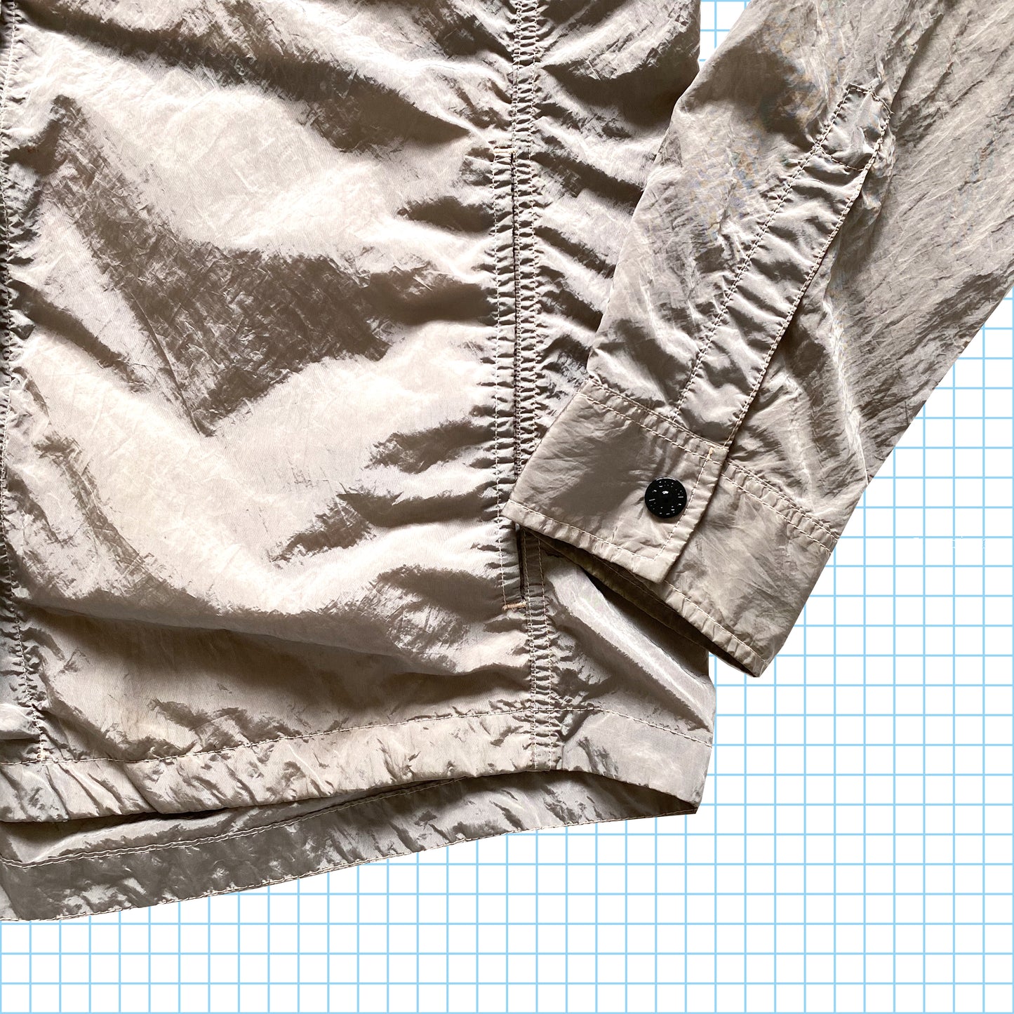 Surchemise Stone Island en nylon métal rose bébé - Large