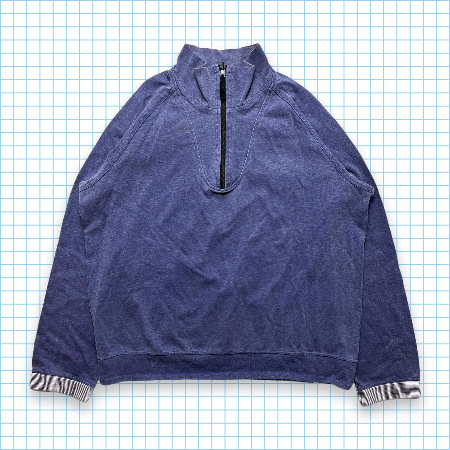 Stone Island Back Spellout Reversible Quarter Zip - Extra Large