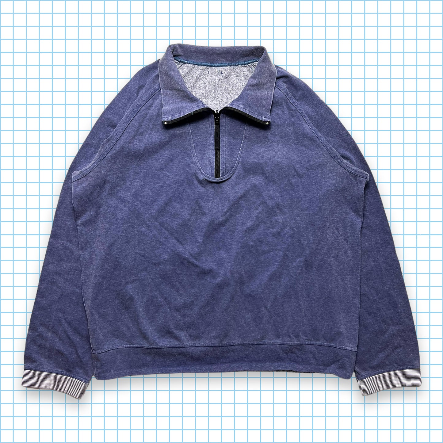 Stone Island Back Spellout Reversible Quarter Zip - Extra Large