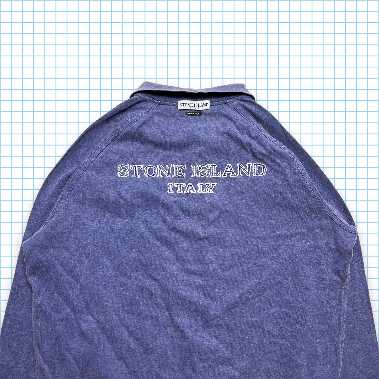 Stone Island Back Spellout Reversible Quarter Zip - Extra Large