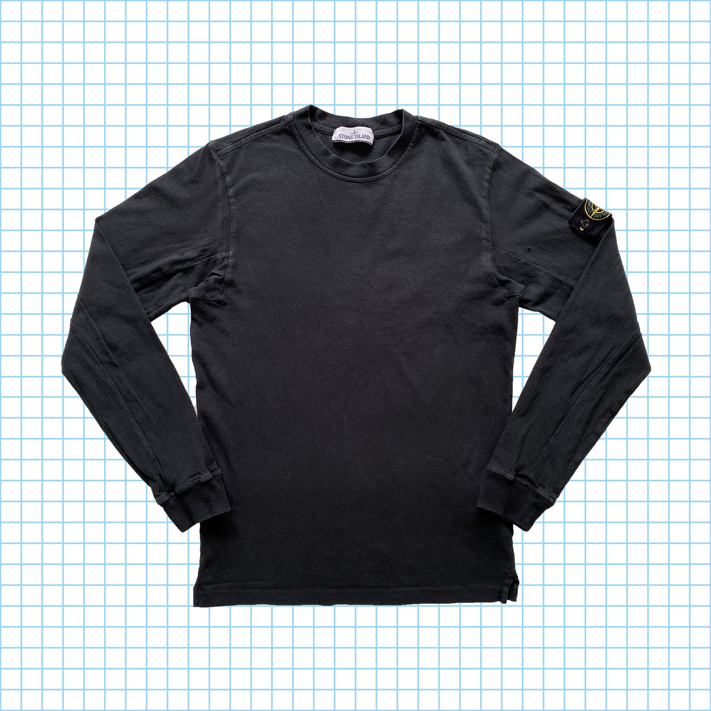 Stone Island T-shirt à manches longues en coton épais noir SS17' - Extra Large