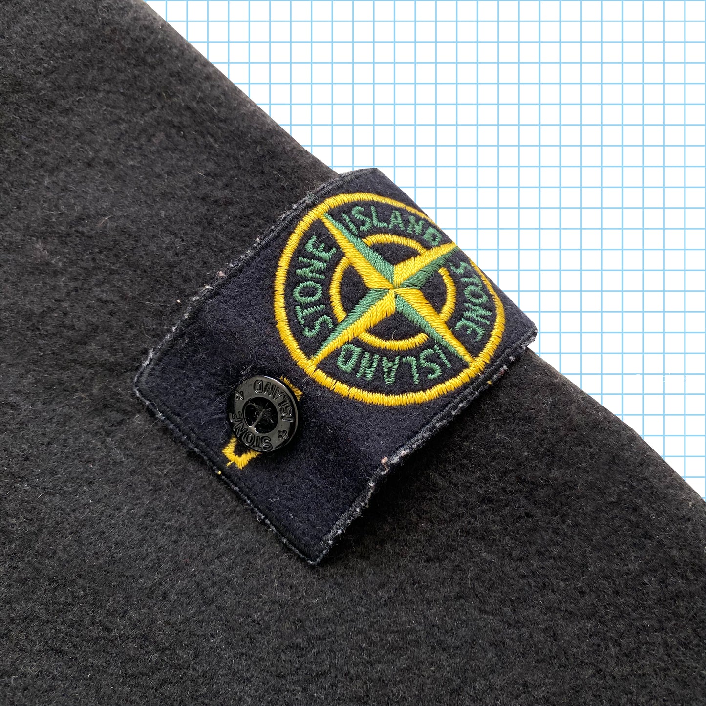 Chemise en laine noire furtive Stone Island vintage - Moyenne