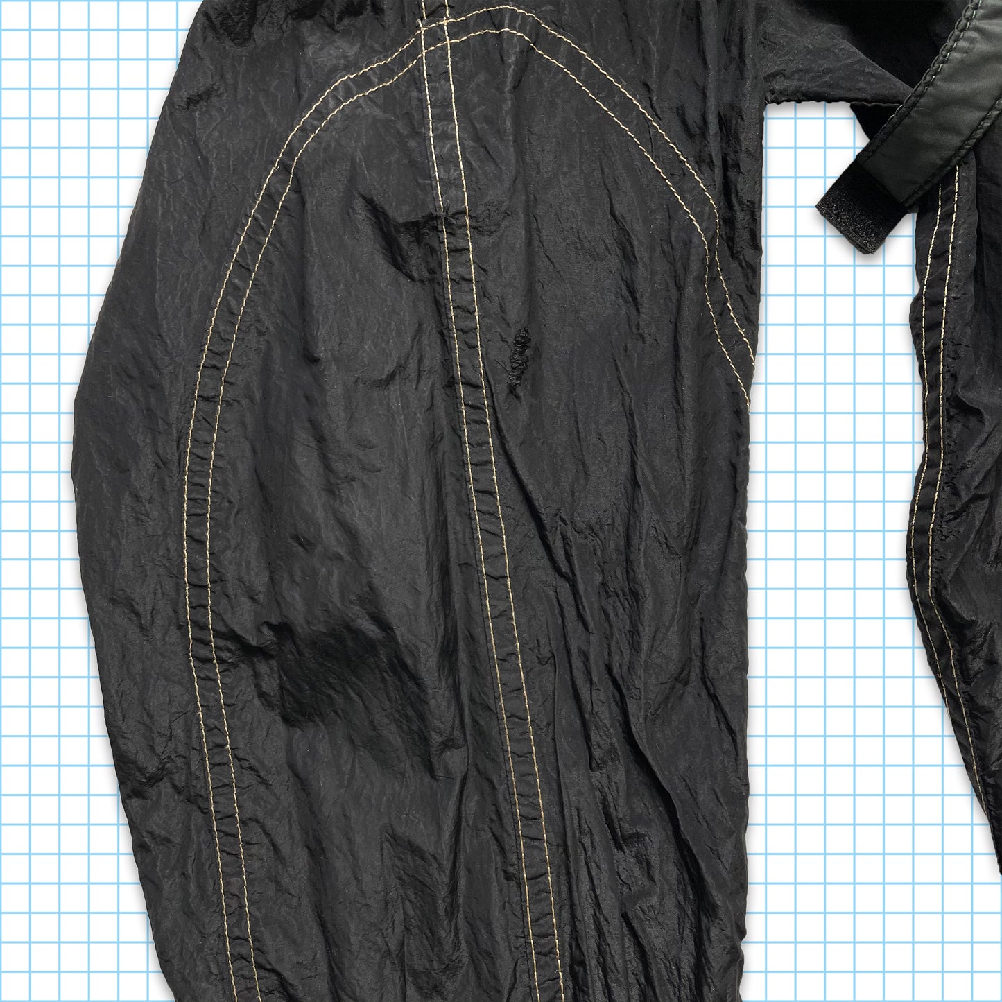 Vintage Stone Island Black Nylon Metal Contrast Stitch Jacket SS05' - Extra Large