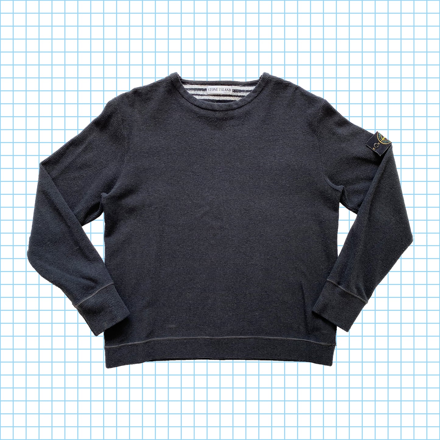 Vintage Stone Island Stealth Black Ribbed Crew AW00' - Moyen / Grand