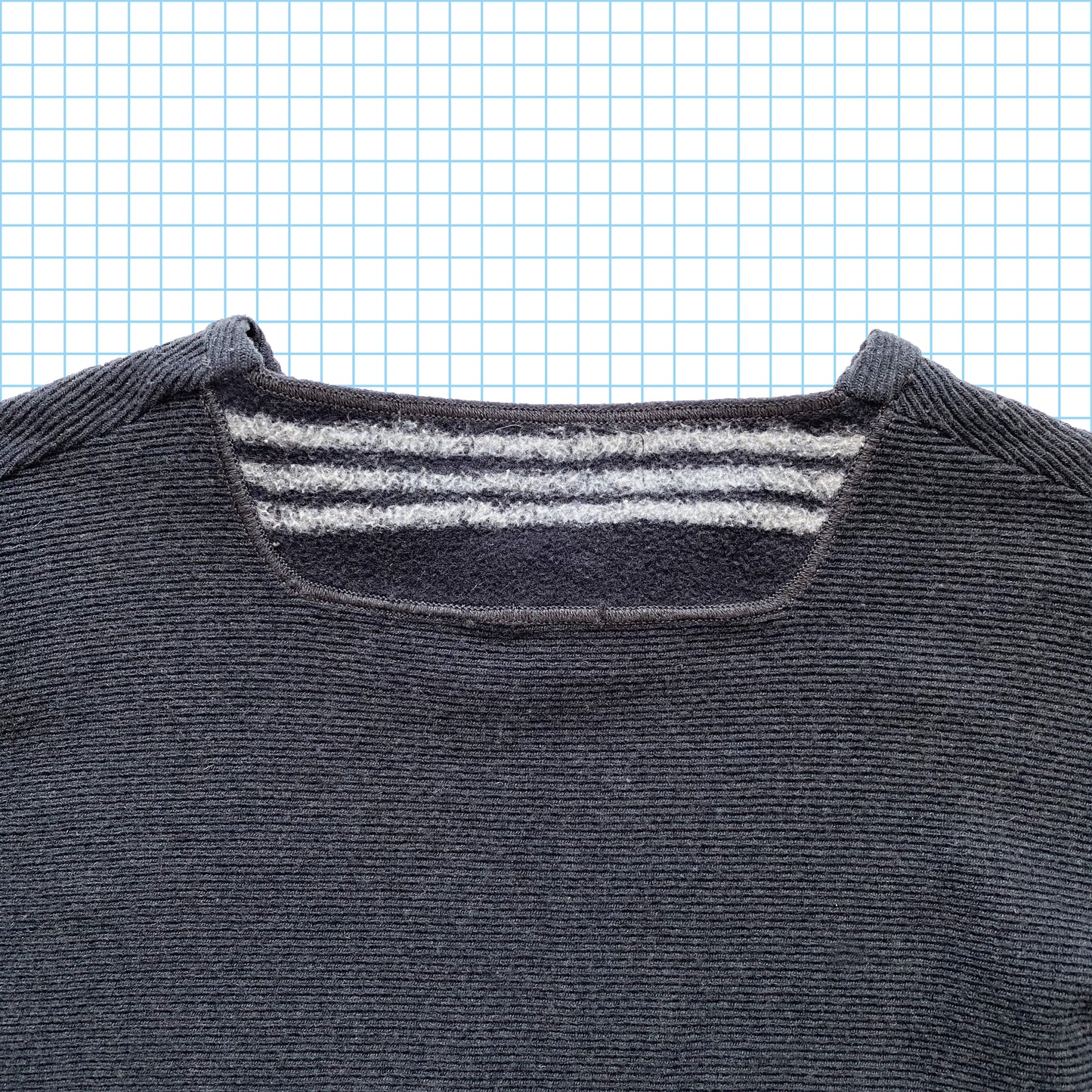Vintage Stone Island Stealth Black Ribbed Crew AW00' - Moyen / Grand