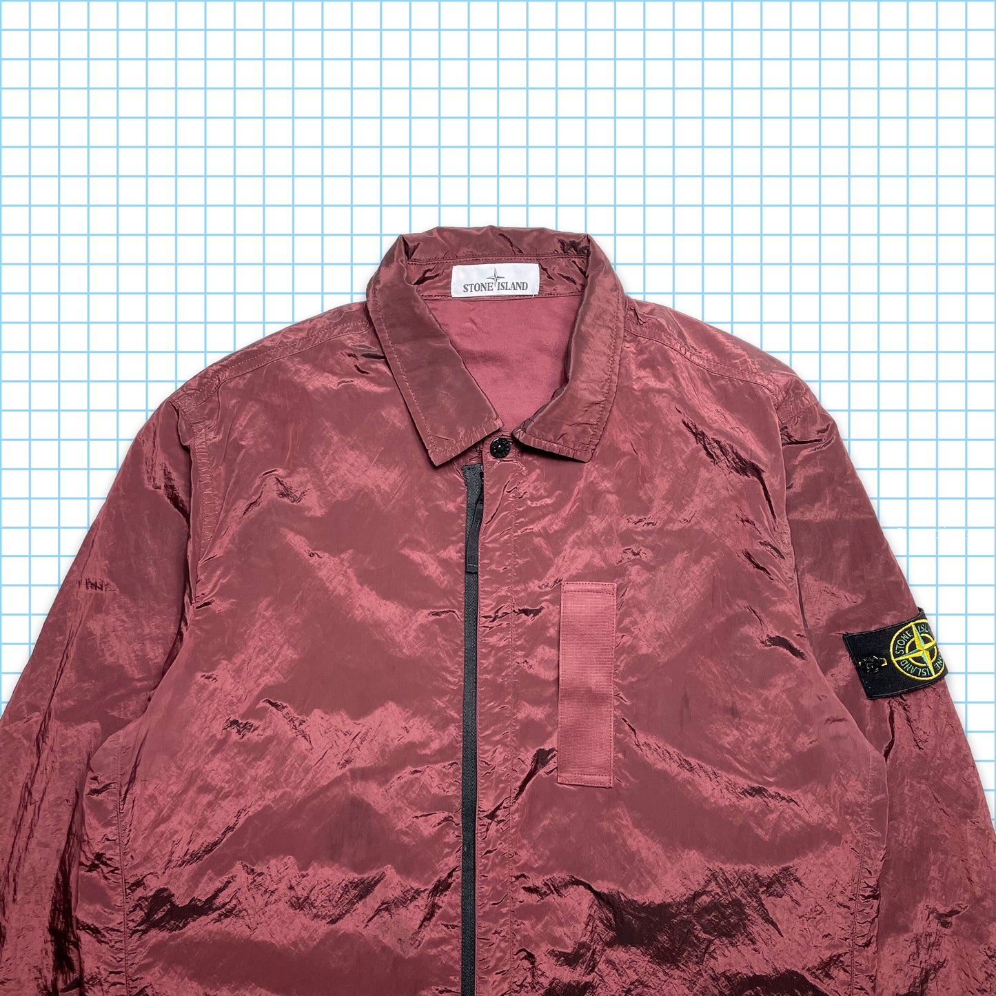 Stone Island Burgundy Nylon Metal Over Shirt AW17’ - Large