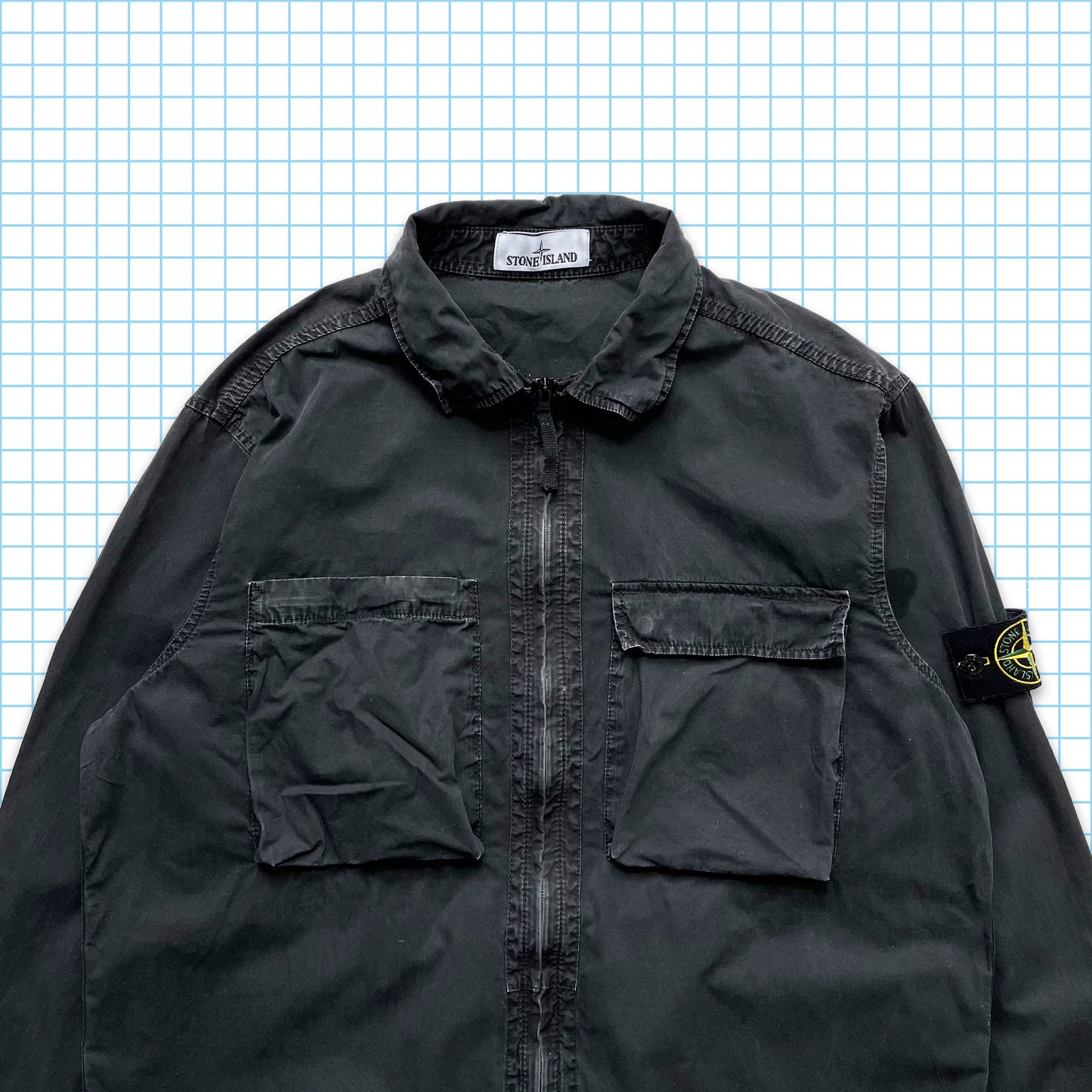Stone Island Black Double Breast Pocket Overshirt SS18' - Extra Large