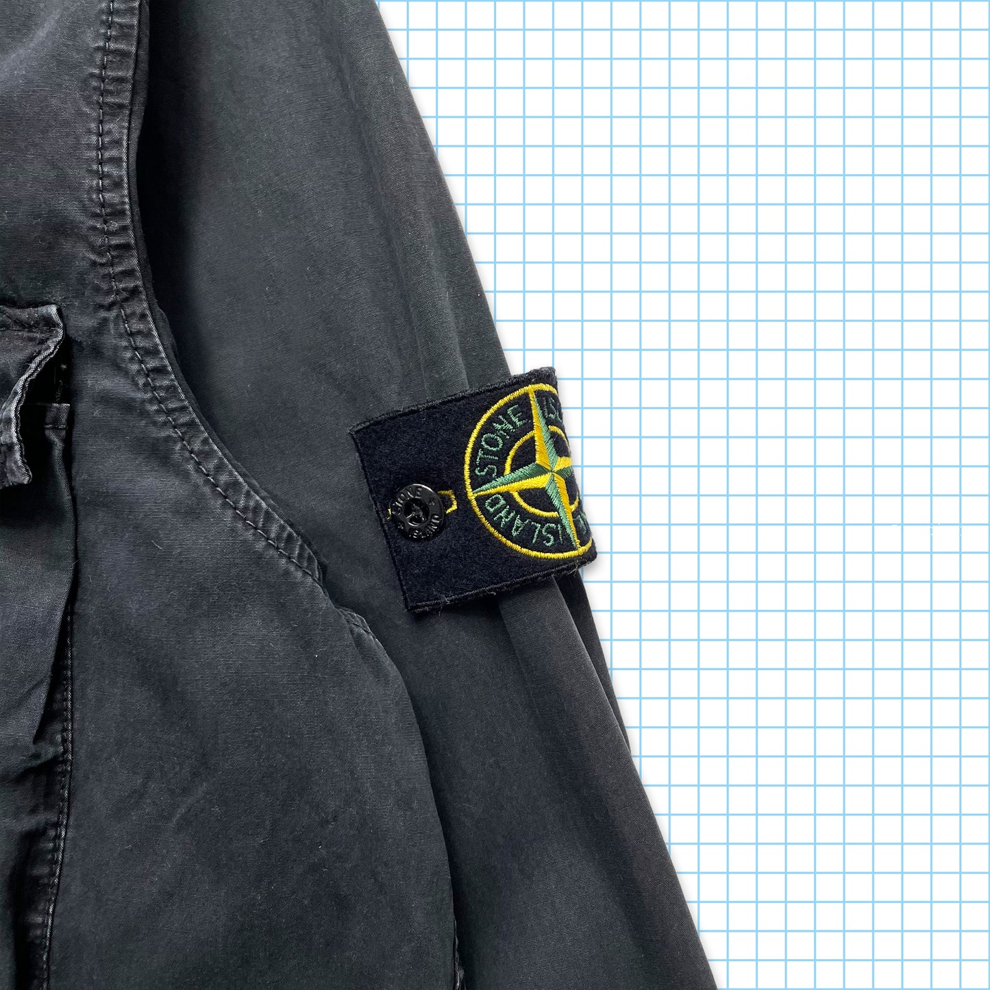 Stone Island Black Double Breast Pocket Overshirt SS18' - Extra Large