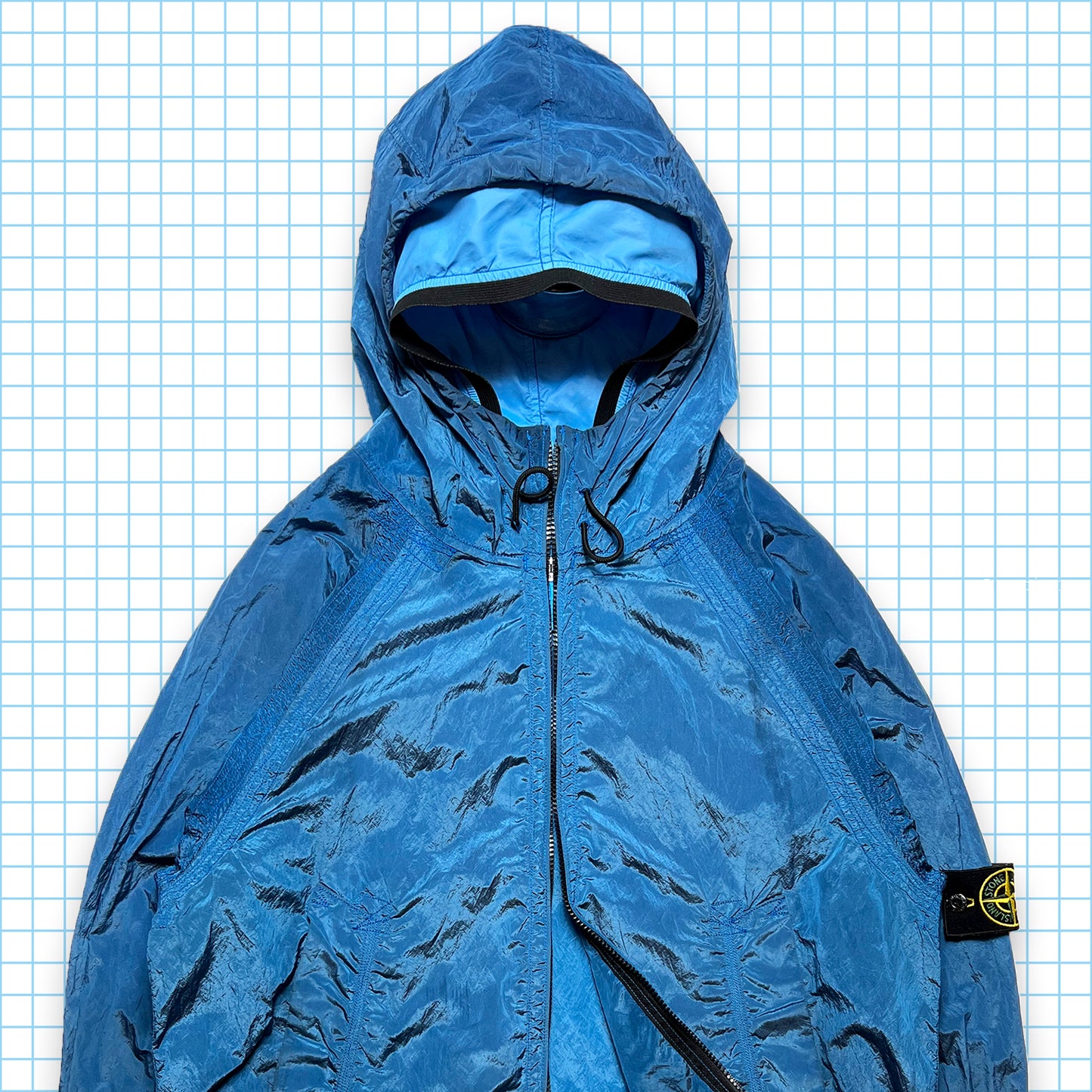 Stone Island Royal Blue Double Hood Nylon Metal - Extra Large