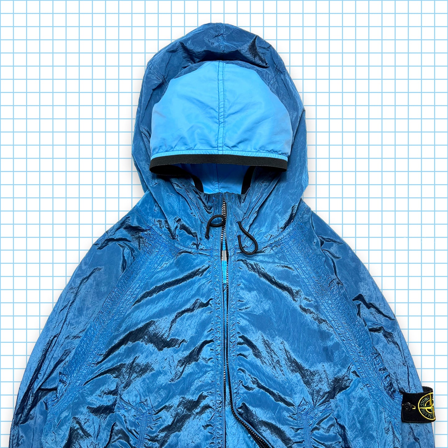 Stone Island Royal Blue Double Hood Nylon Metal - Extra Large