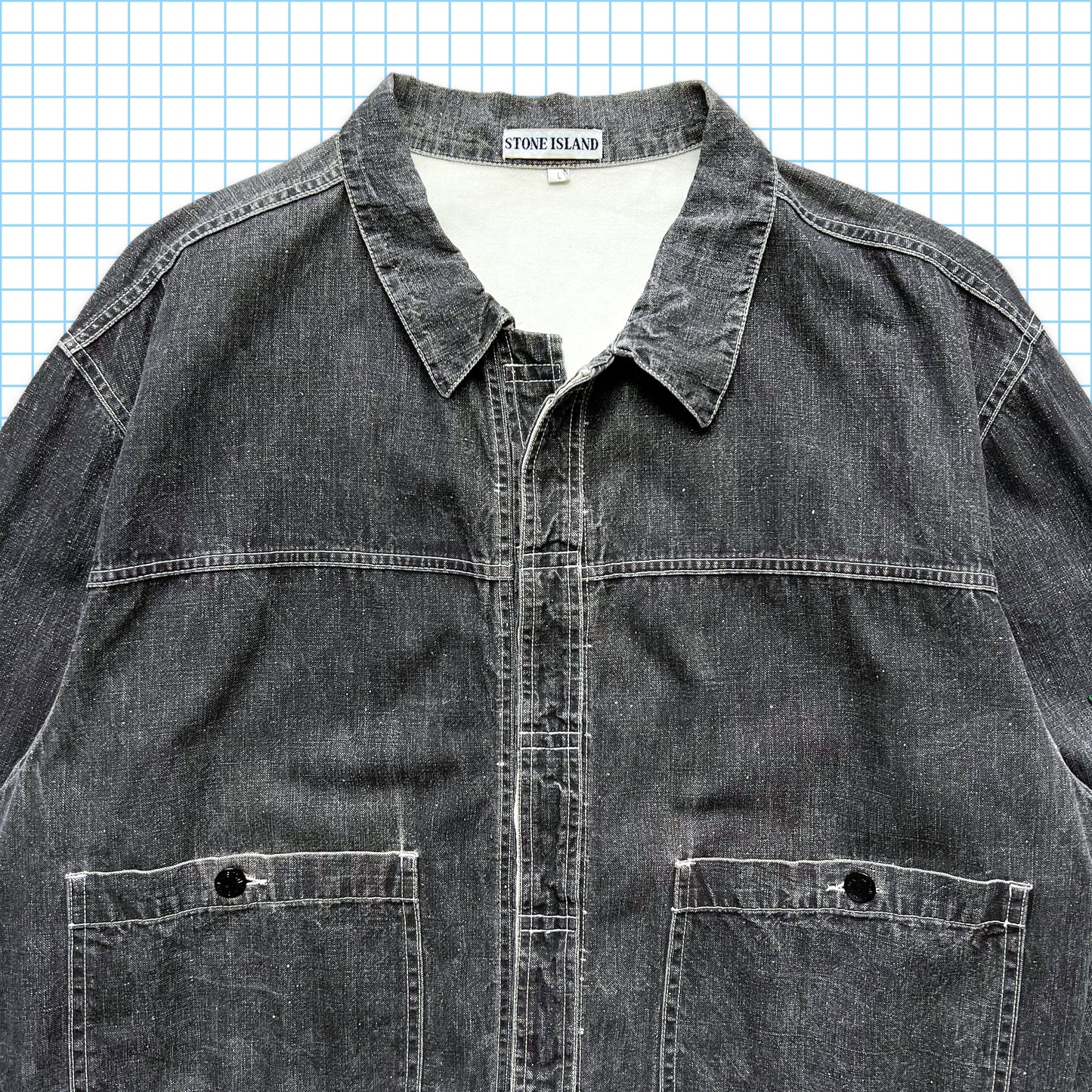 Stone Island Denim Pigment Chore Jacket SS86' - Large