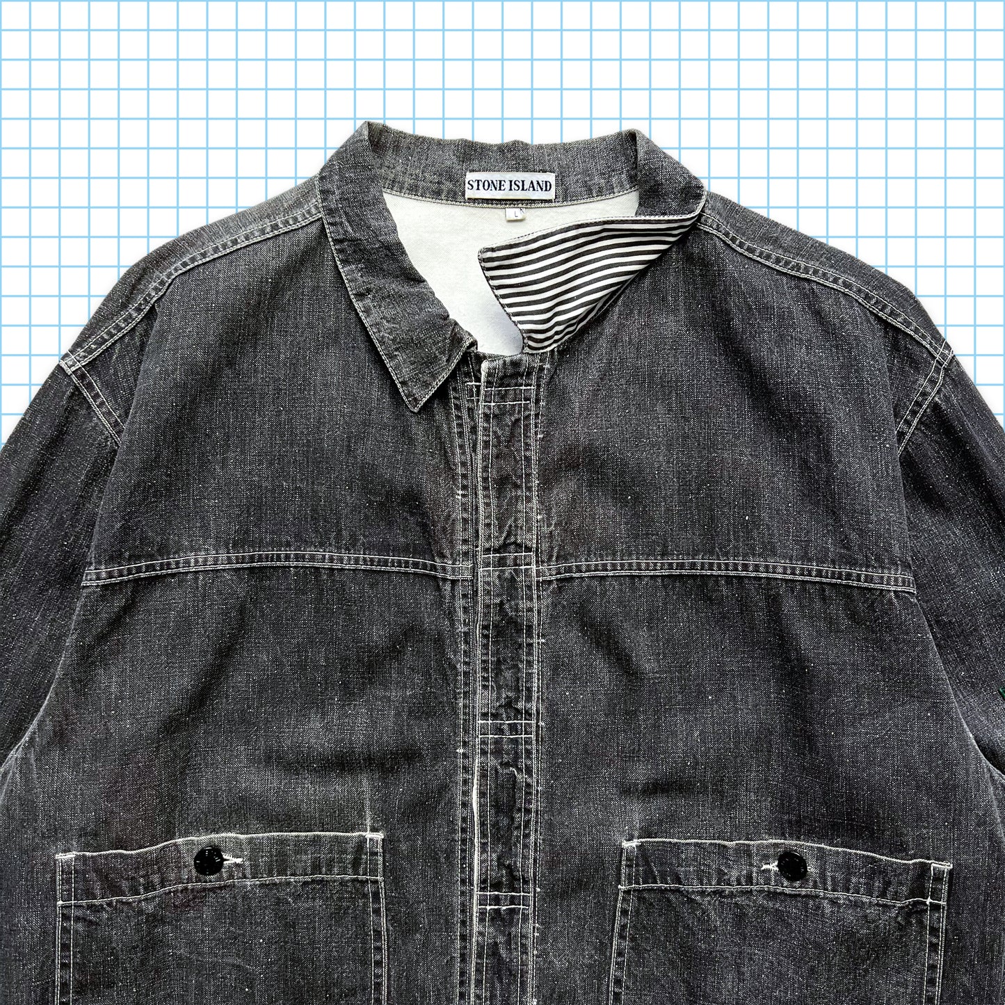 Stone Island Denim Pigment Chore Jacket SS86' - Large