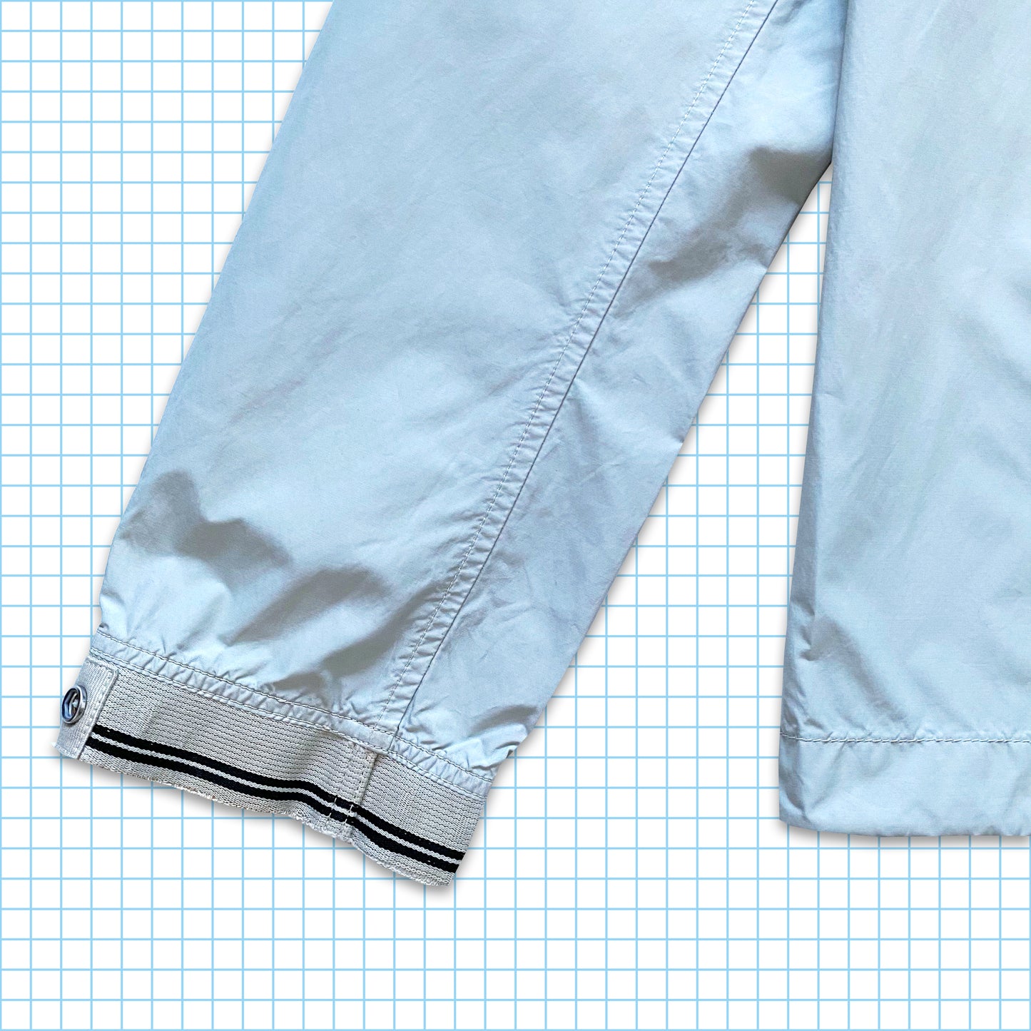 Stone Island Grey/Baby Blue Resinata Taped Shell Jacket SS09’ - Medium / Large