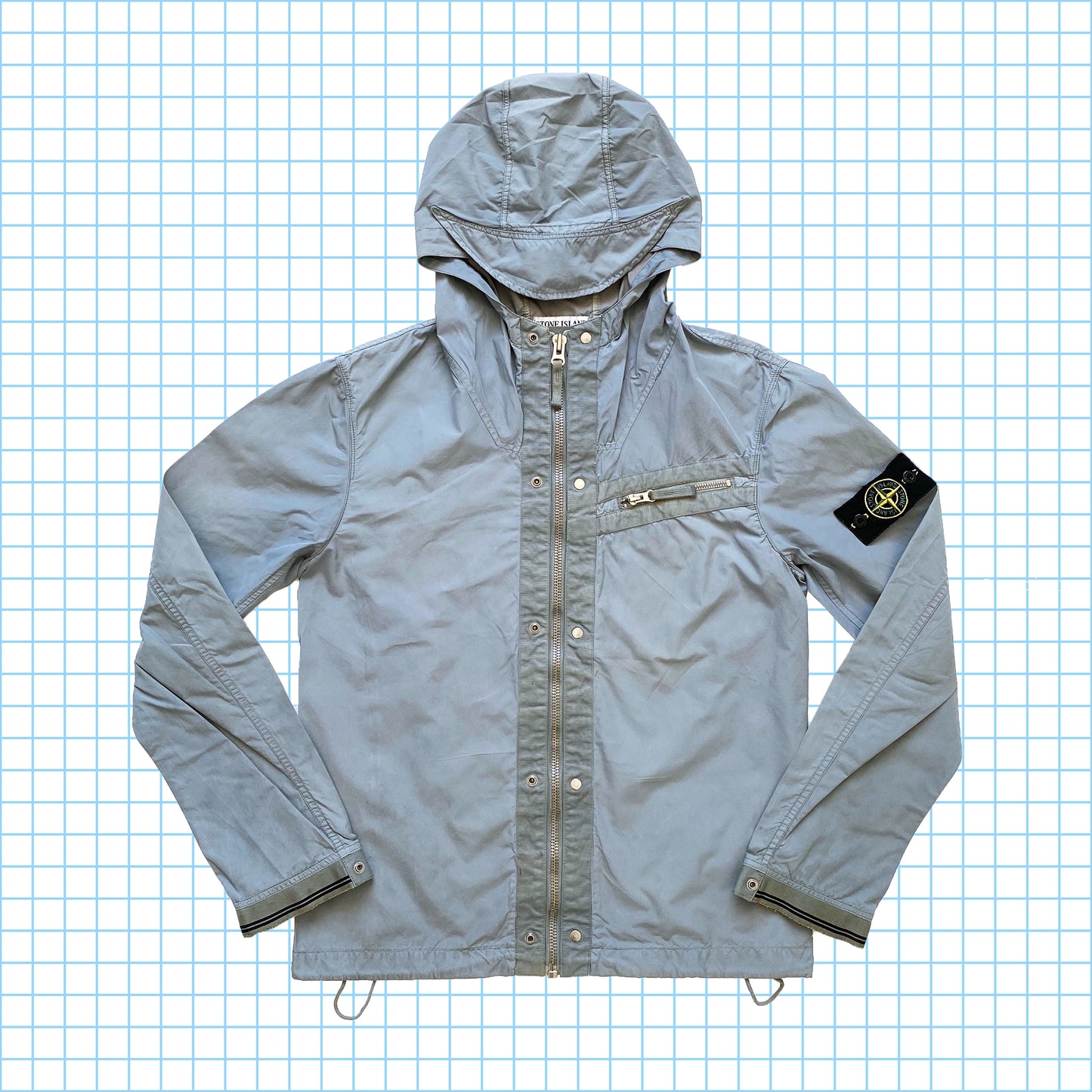 Veste Shell Stone Island Grise Resinata Taped SS09' - Moyen