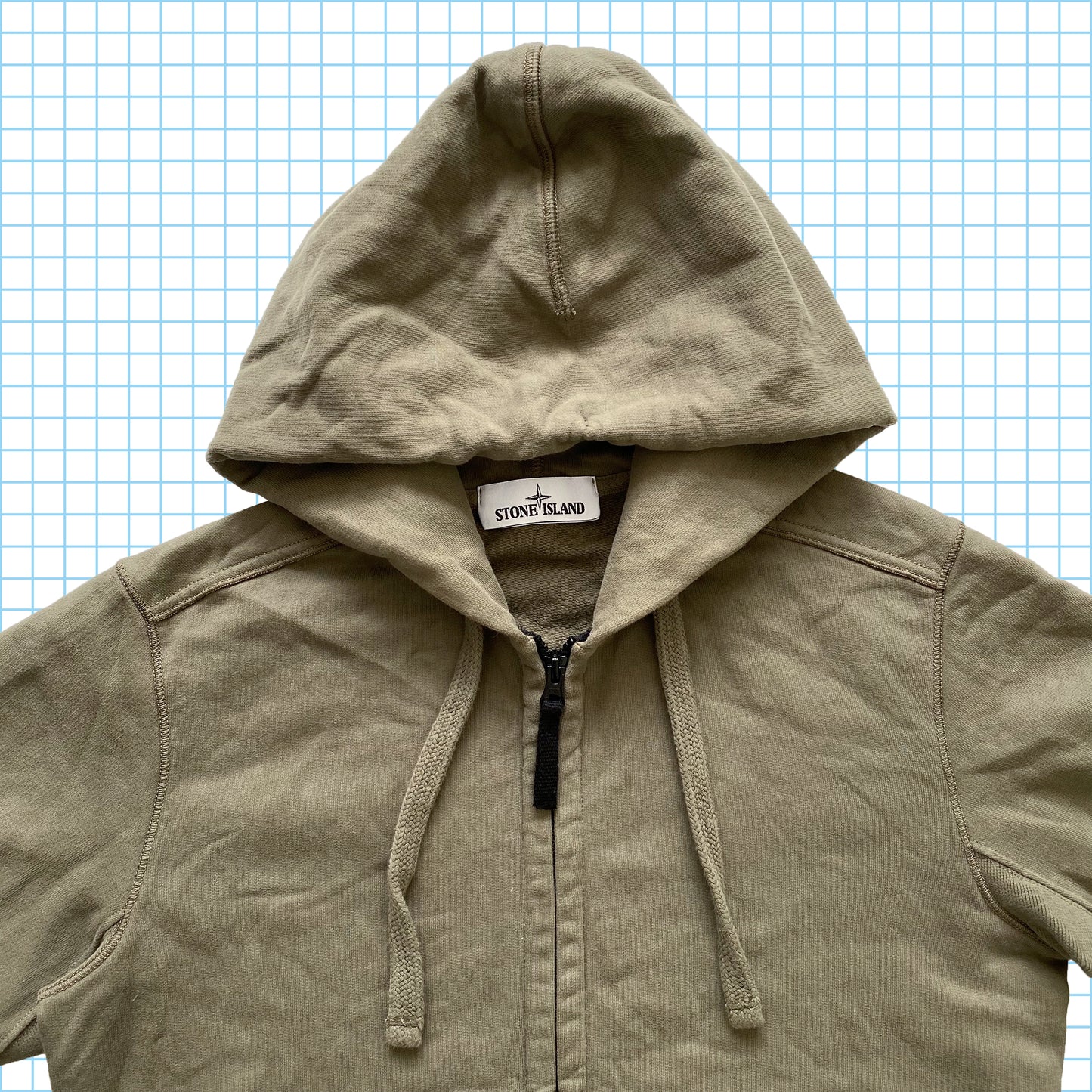 Stone Island Kaki Zip Sweat à capuche AW17' - Petit / Moyen