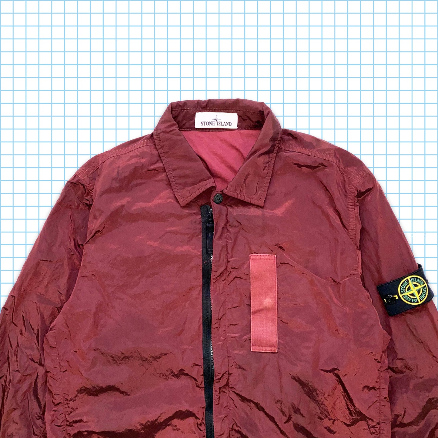 Stone Island Burgundy Nylon Metal Over Shirt AW17’ - Medium