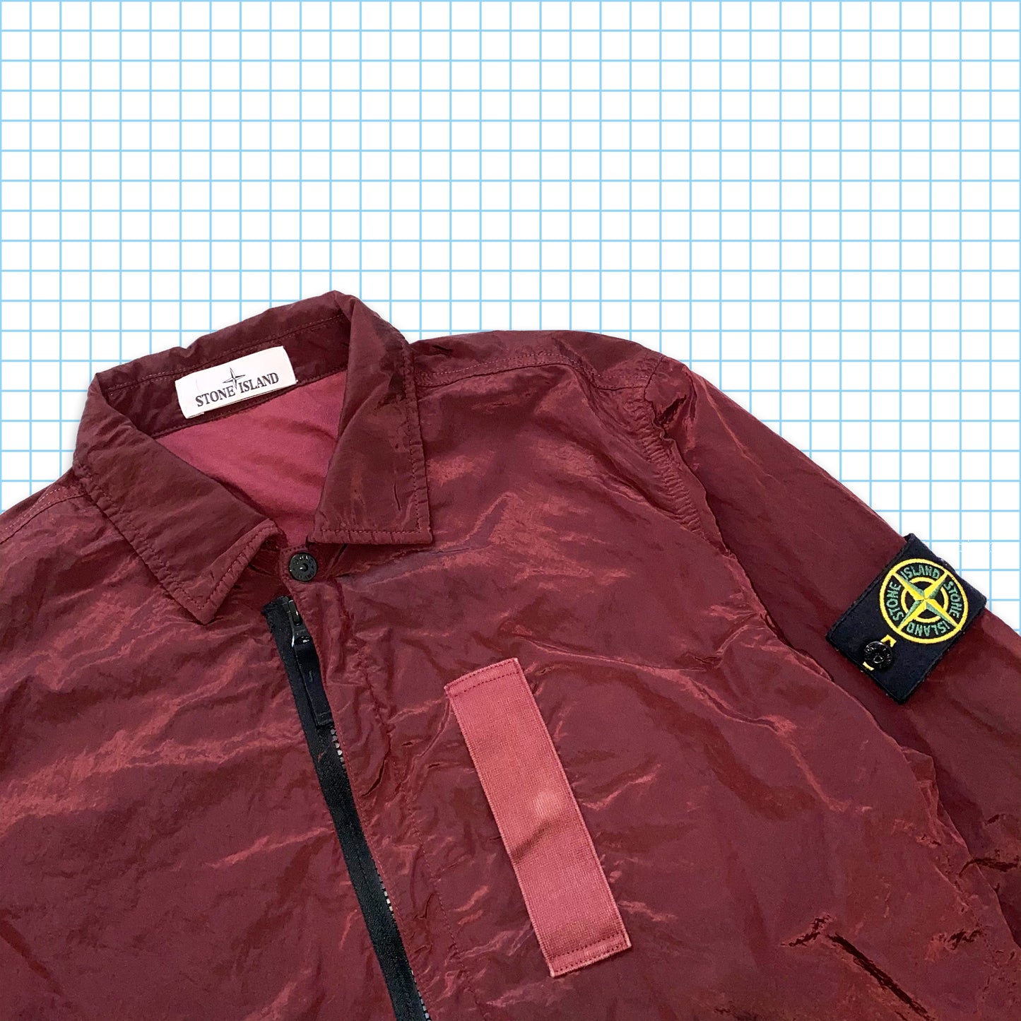 Stone Island Surchemise en nylon et métal bordeaux AW17' - Moyen